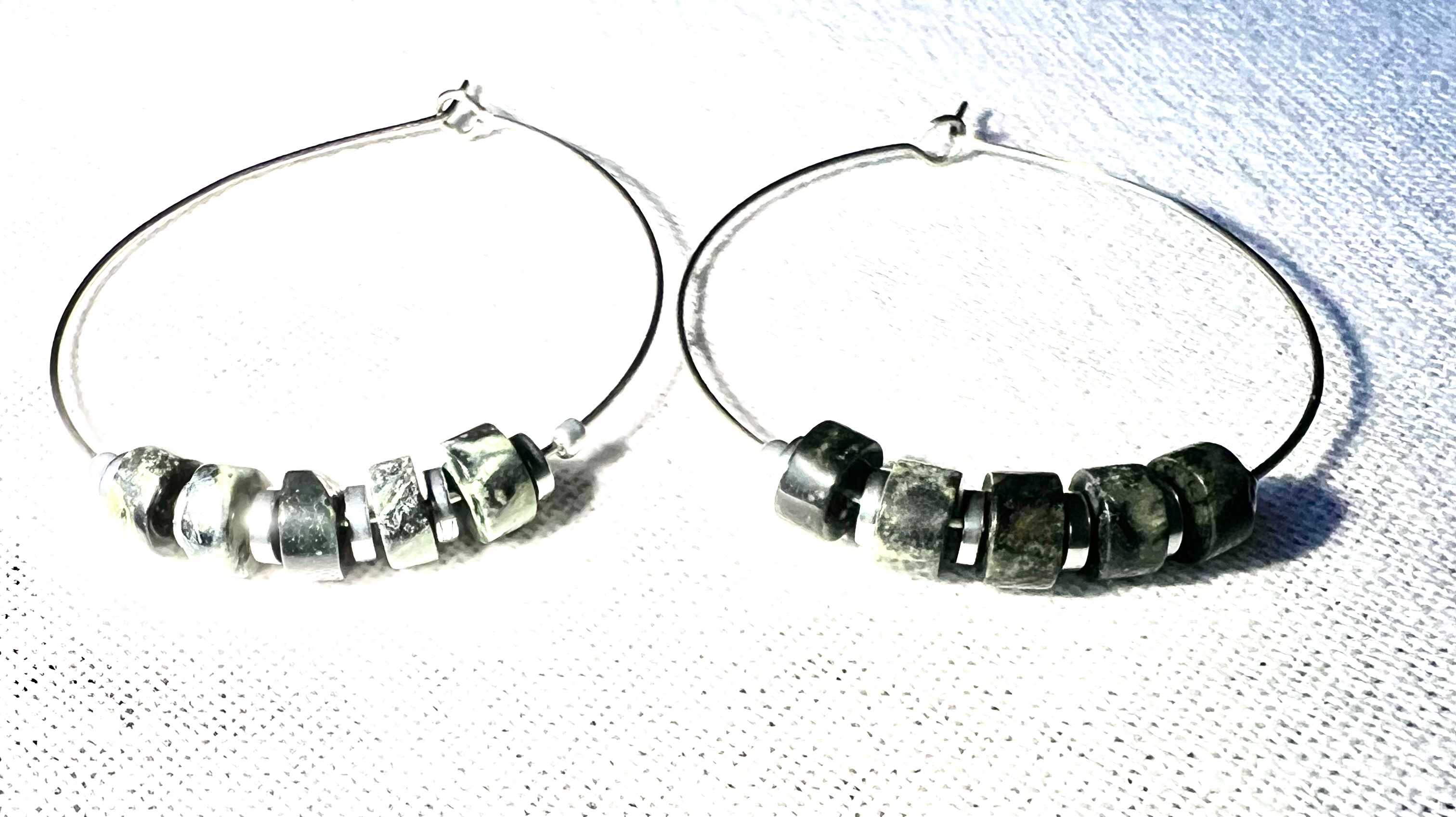 Créoles DEEP GREEN SEA jaspe Kambaba