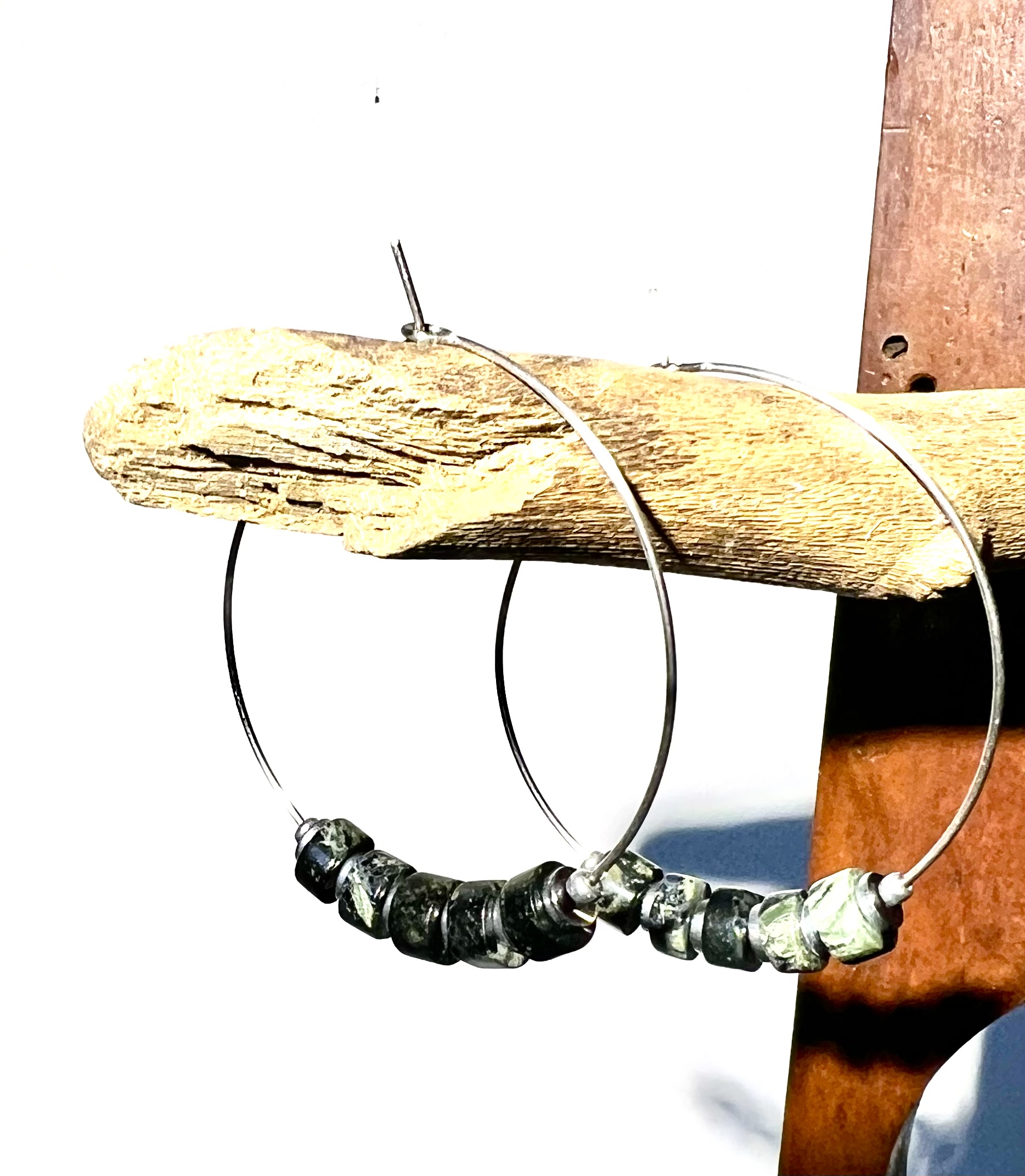 Créoles DEEP GREEN SEA jaspe Kambaba