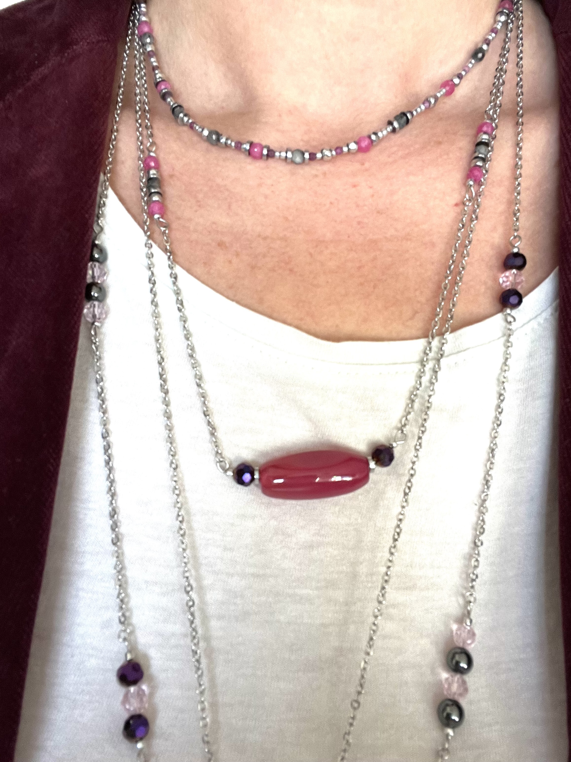 Collier PINK RIVER tourmaline 