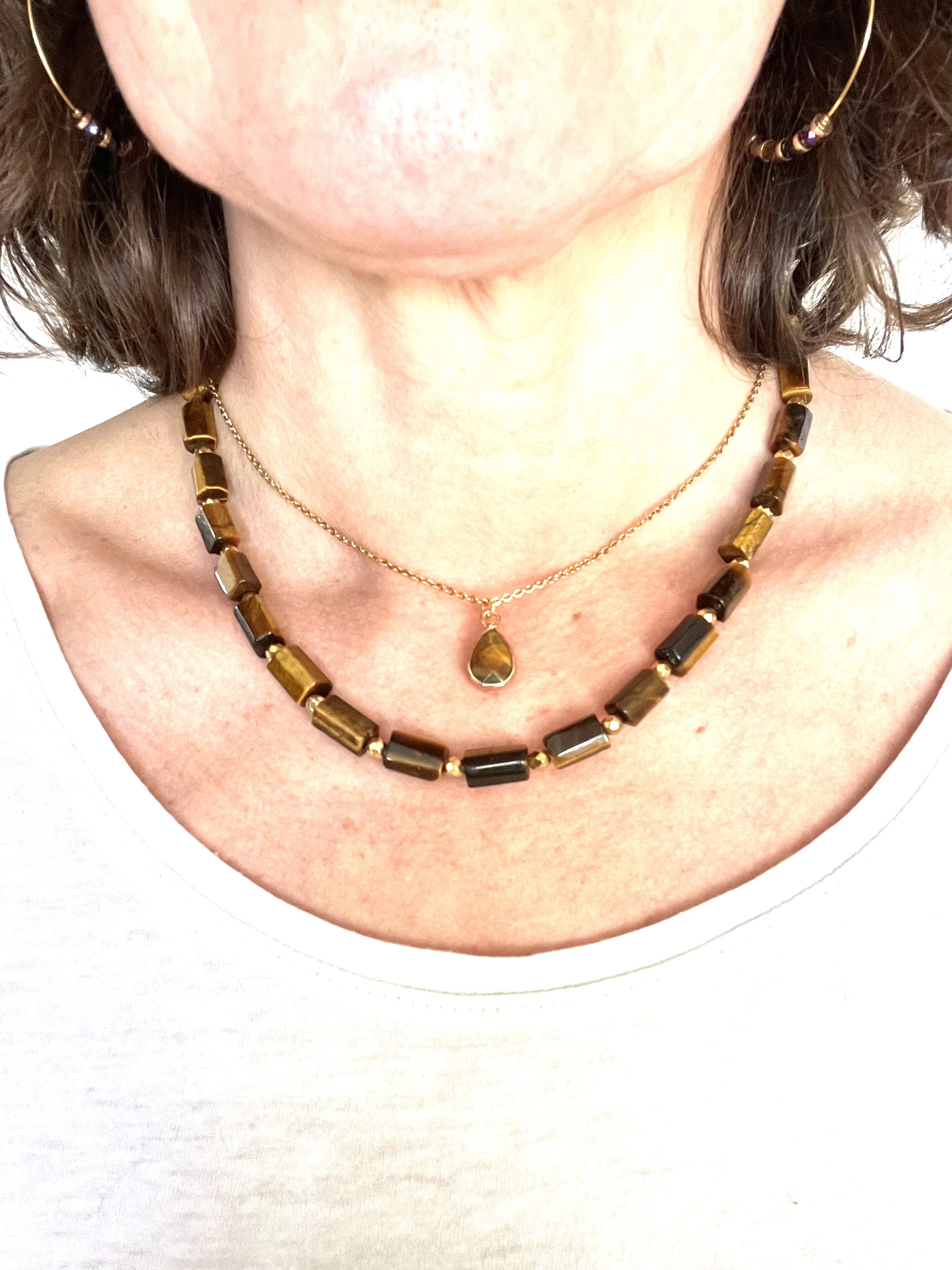 Collier TIGER DROP oeil de tigre