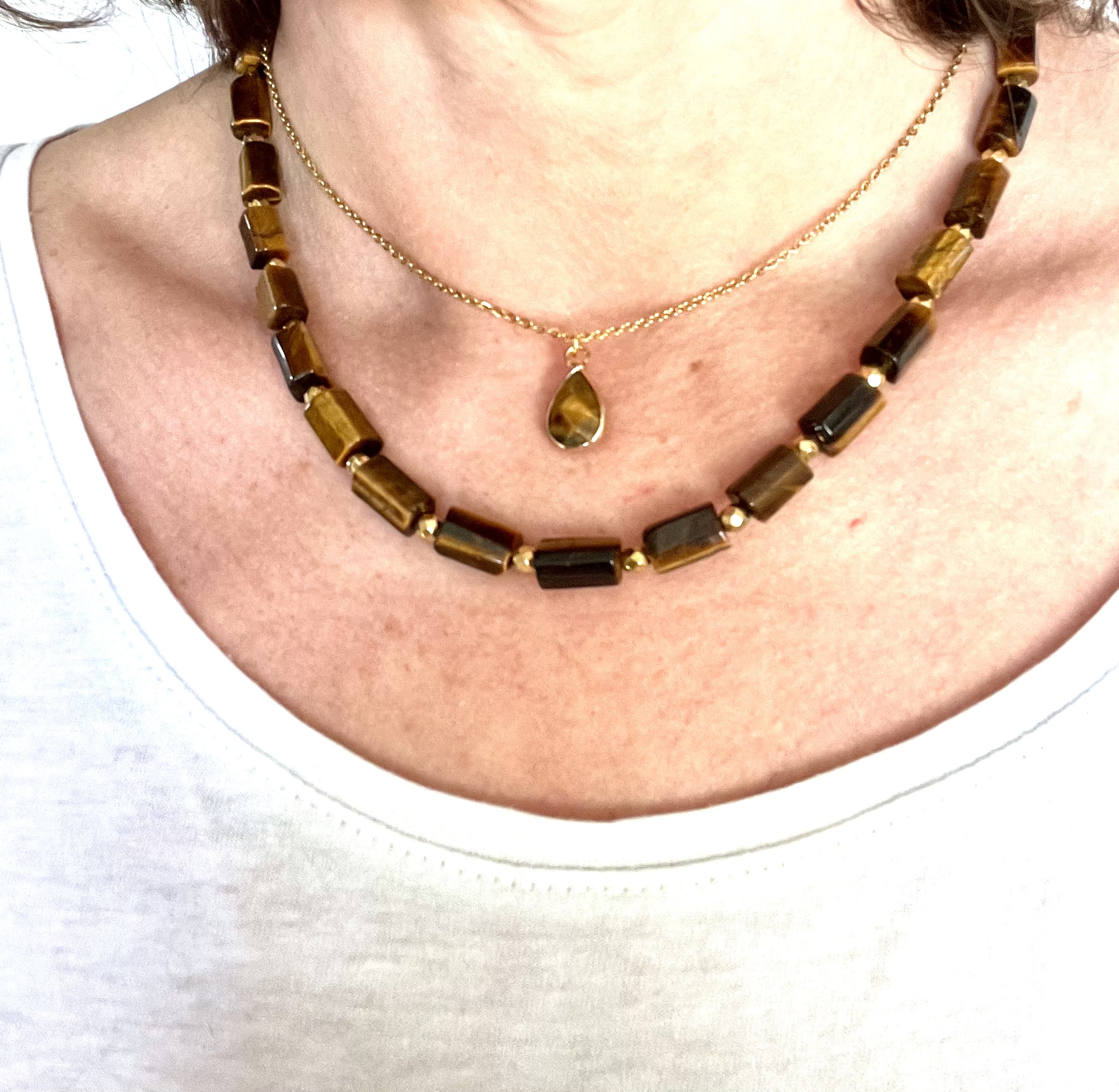 Collier TIGER DROP oeil de tigre