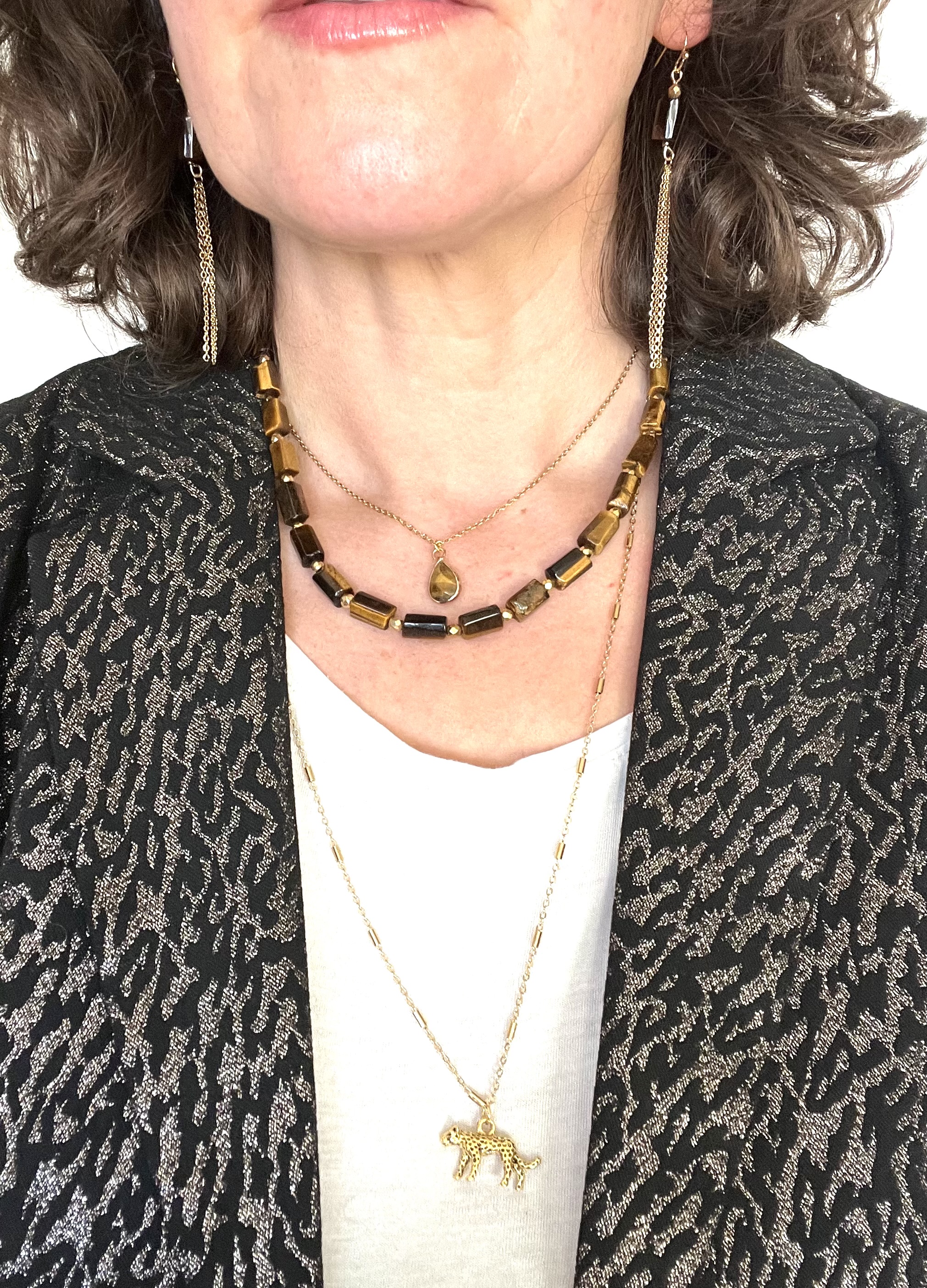 Collier TIGER DROP oeil de tigre