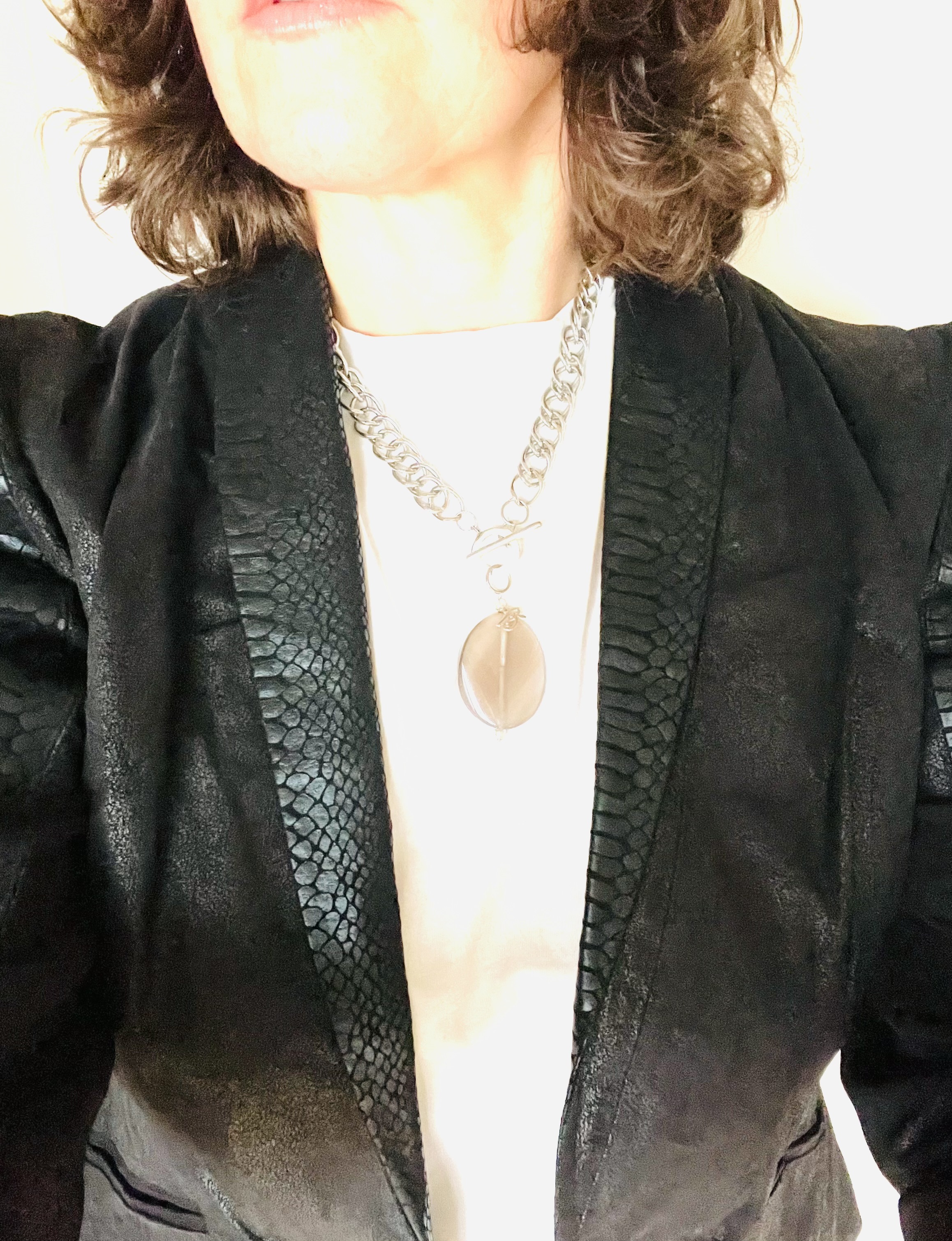 Collier ALL CATS ARE GREY agate