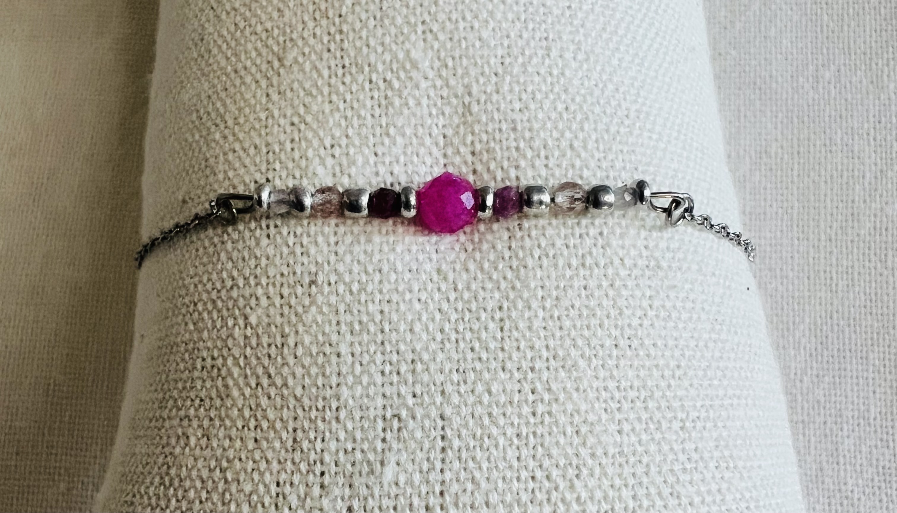 Bracelet STRAWBERRY KISS tourmaline, quartz