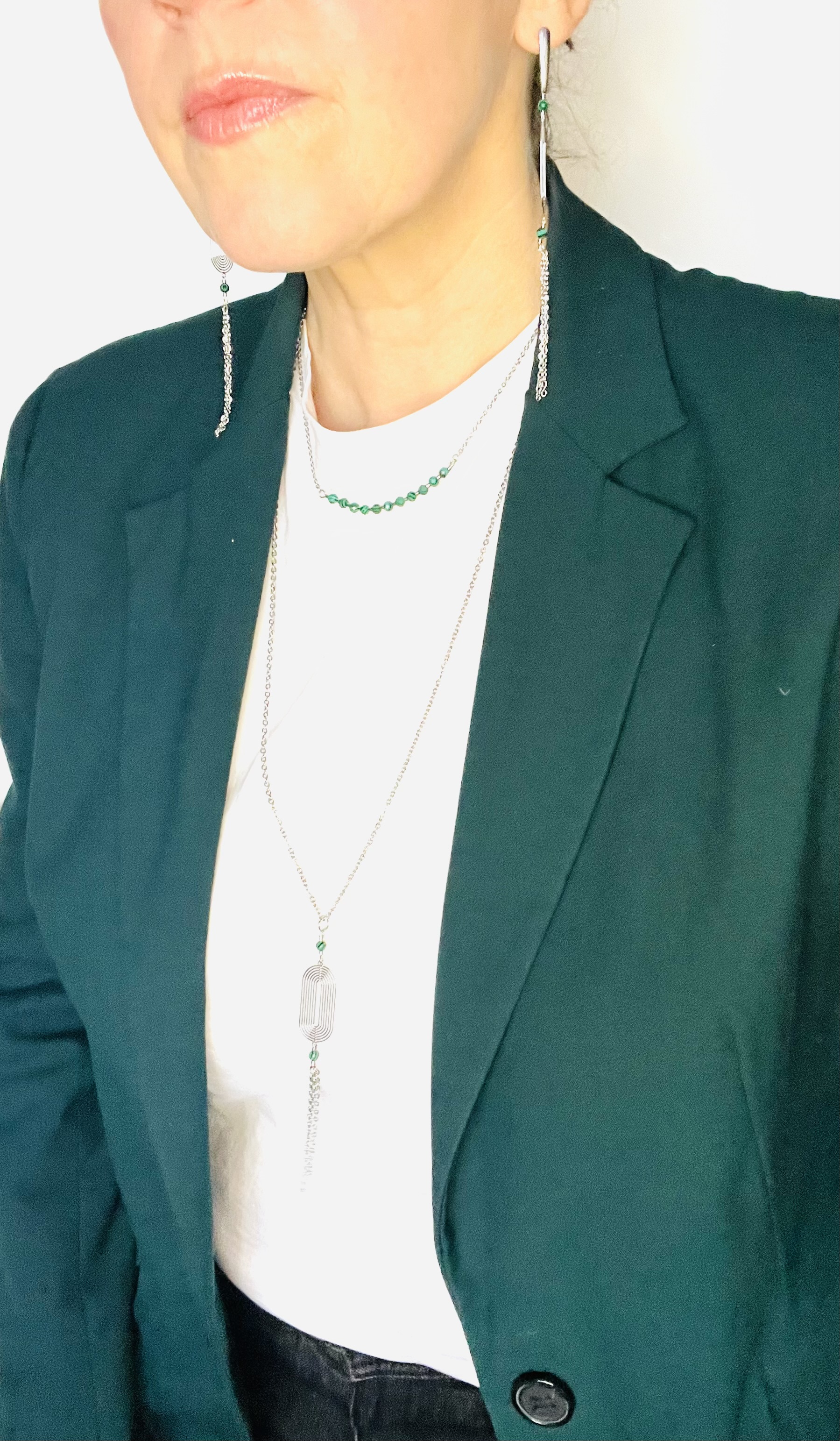 Sautoir Brasilia, malachite