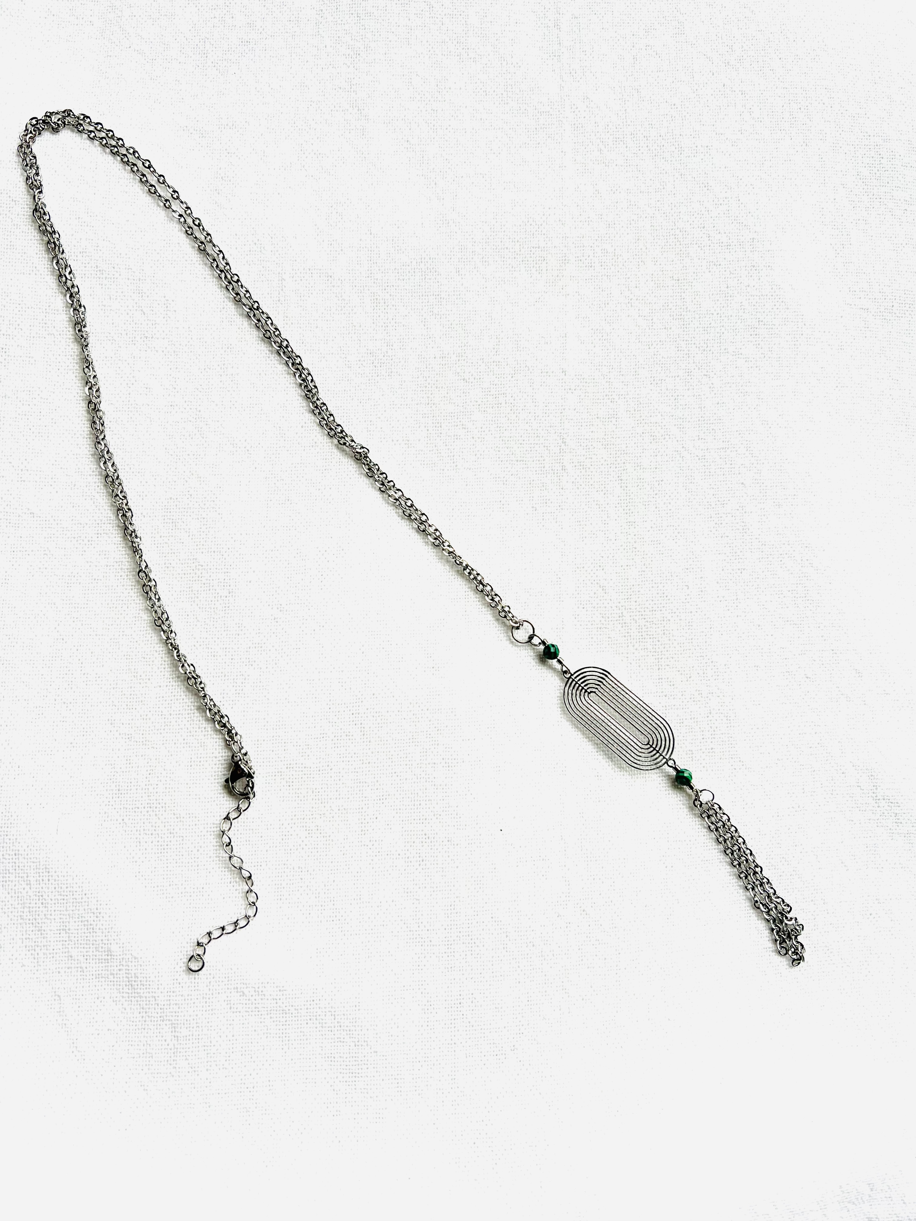 Sautoir Brasilia, malachite