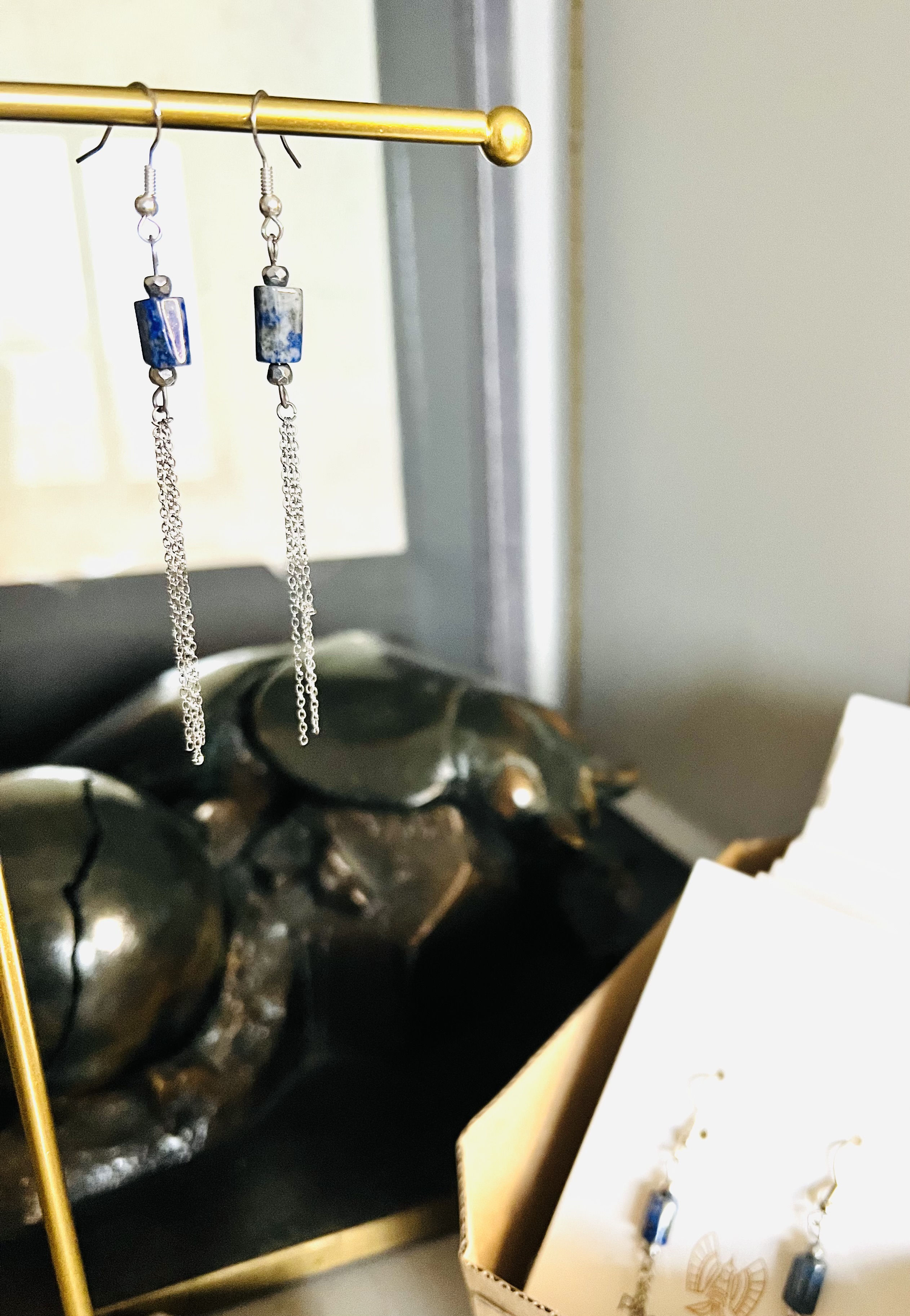 Boucles d'oreilles AGUA AZUL, lapis Lazuli