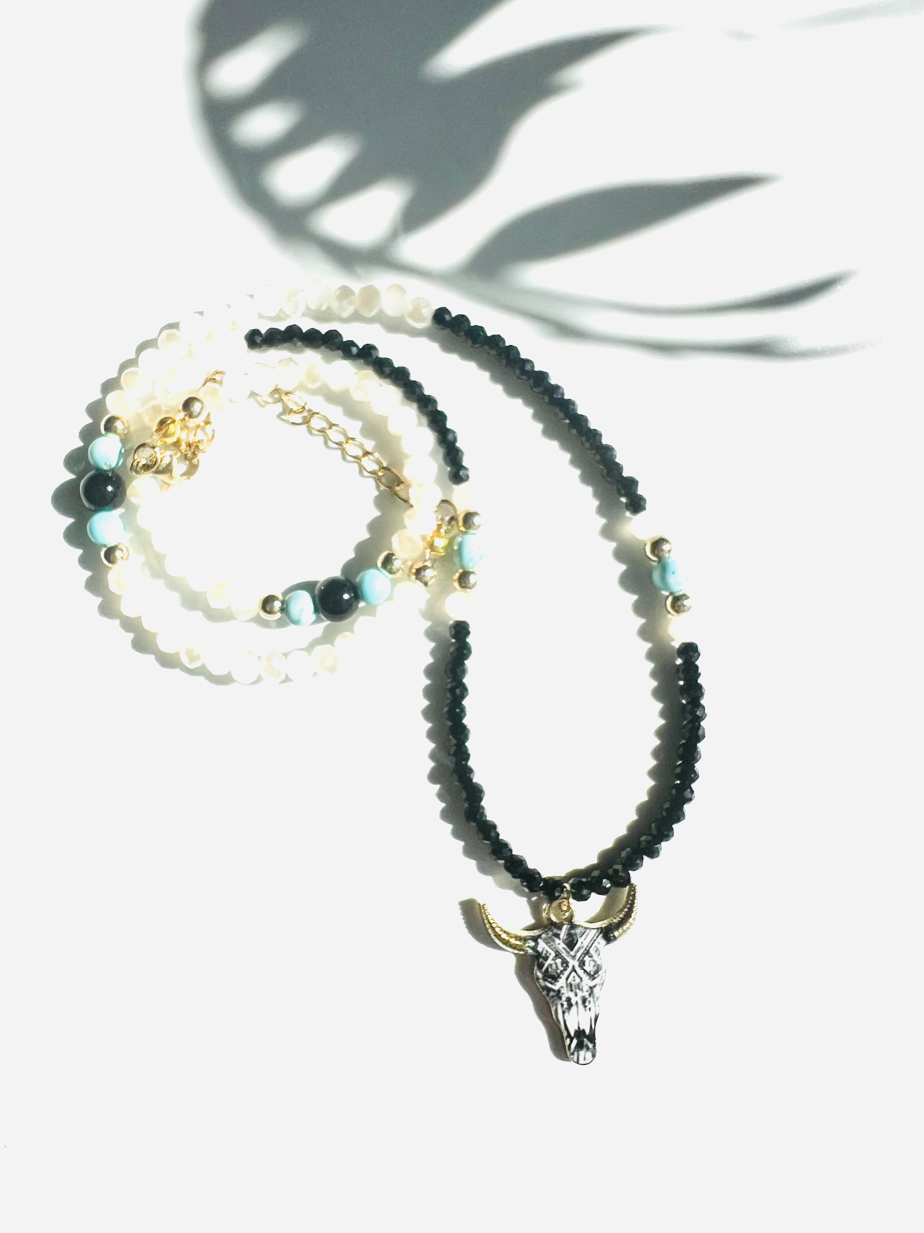 Collier STAMPEDE, spinelle, turquoise, cristal