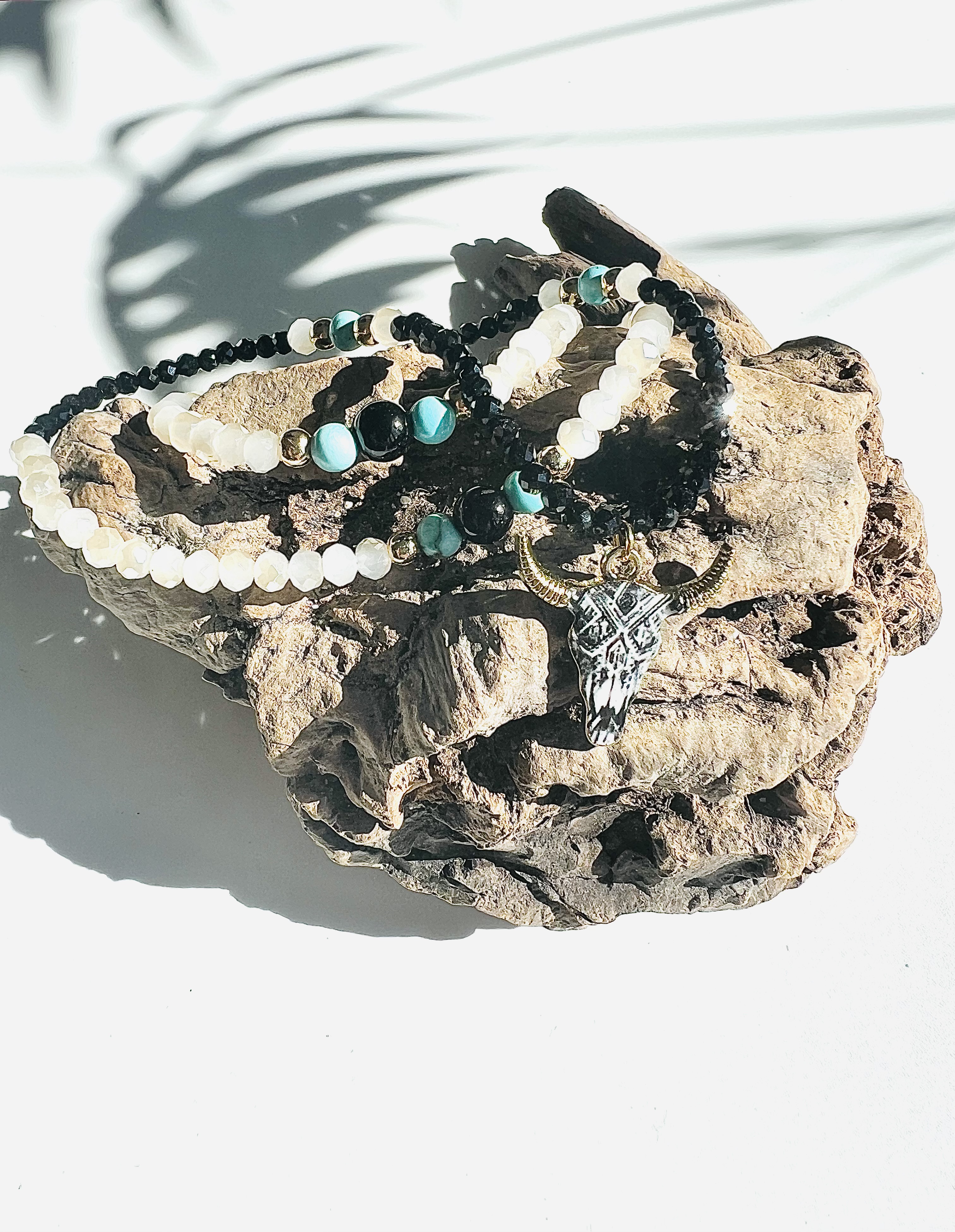 Collier STAMPEDE, spinelle, turquoise, cristal 