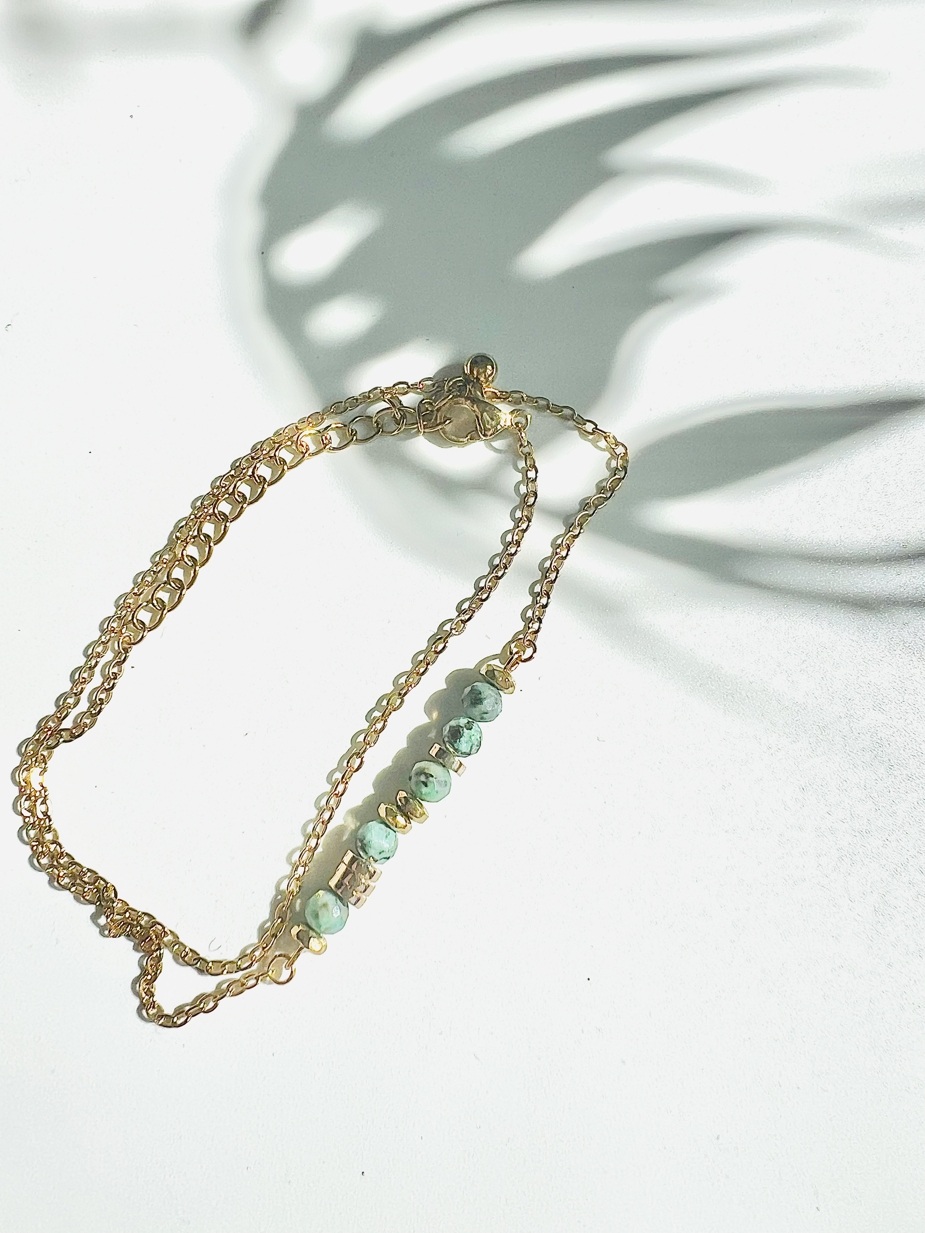 Bracelet BABYLON, turquoise africaine, hématites or