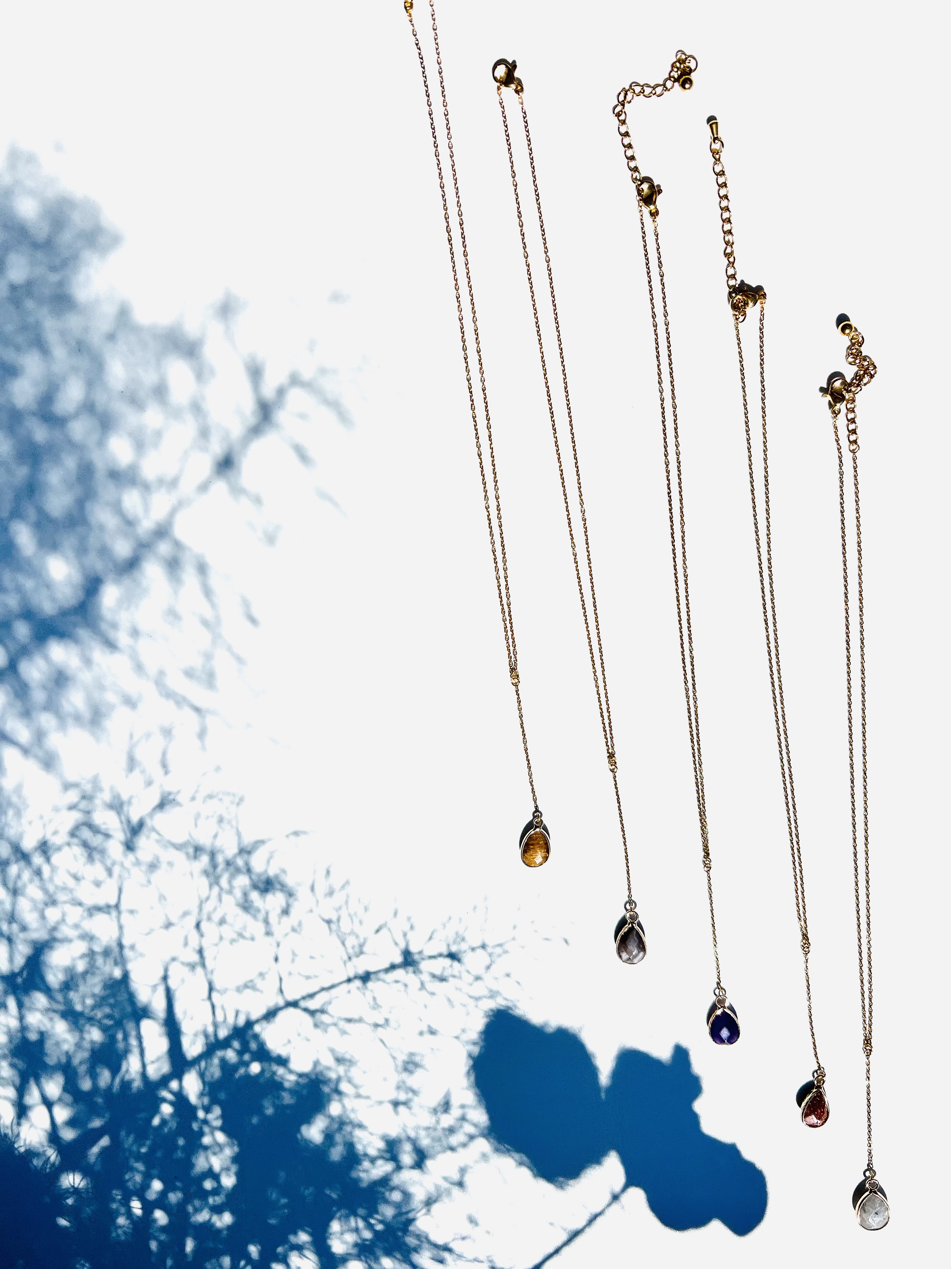 Collier TEARDROP, pierres naturelles