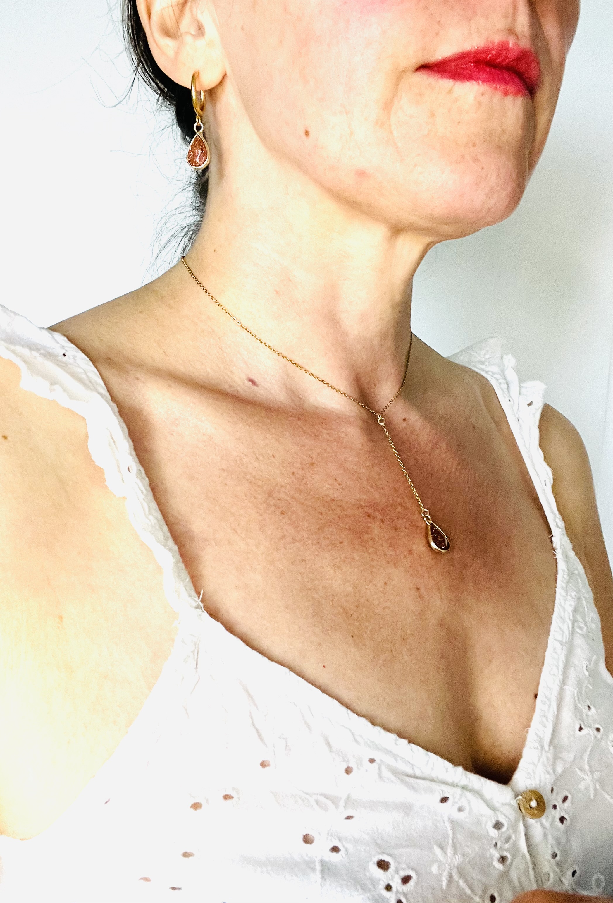 Collier TEARDROP, pierres naturelles