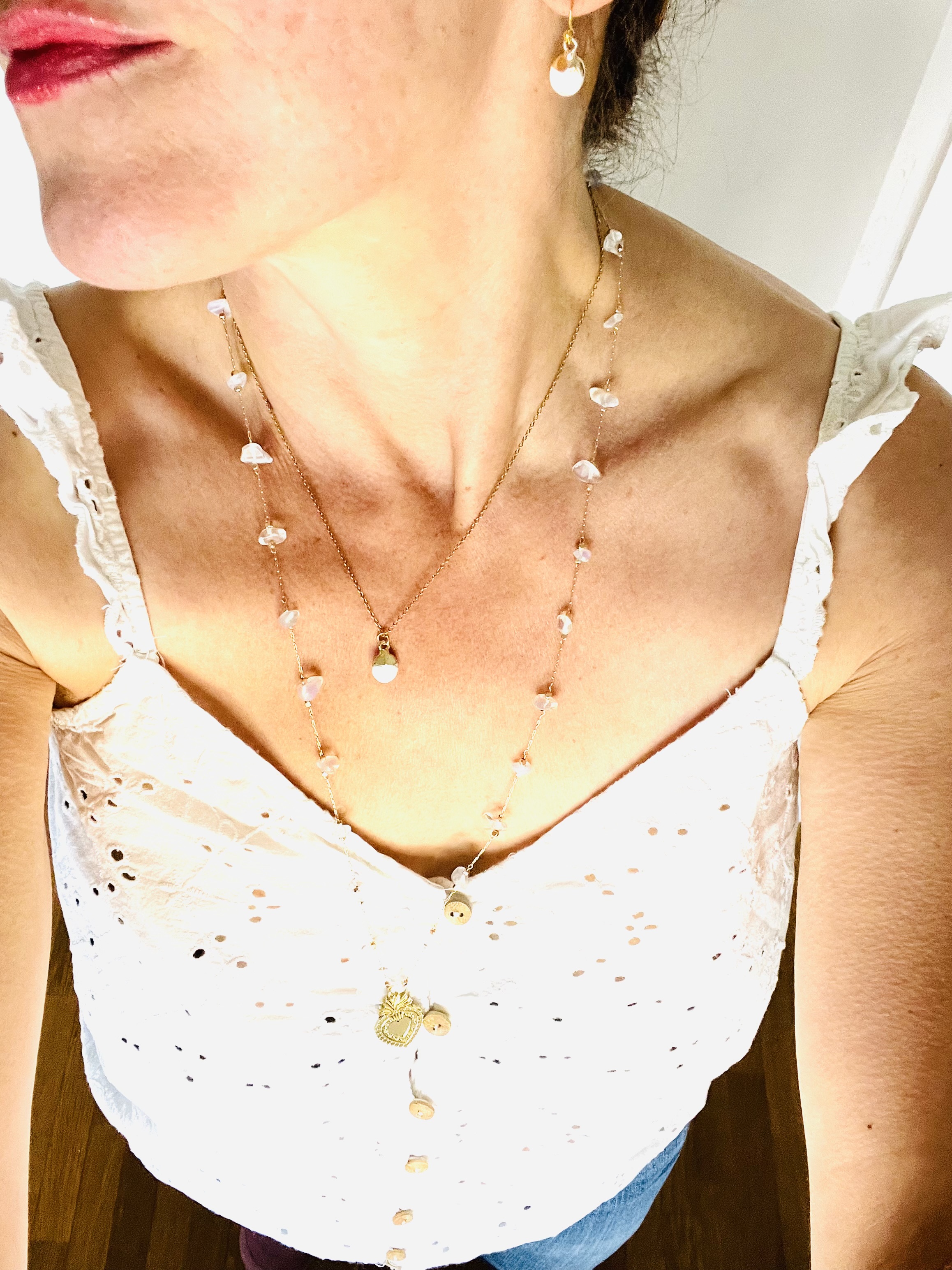 Collier HIELO, quartz blanc
