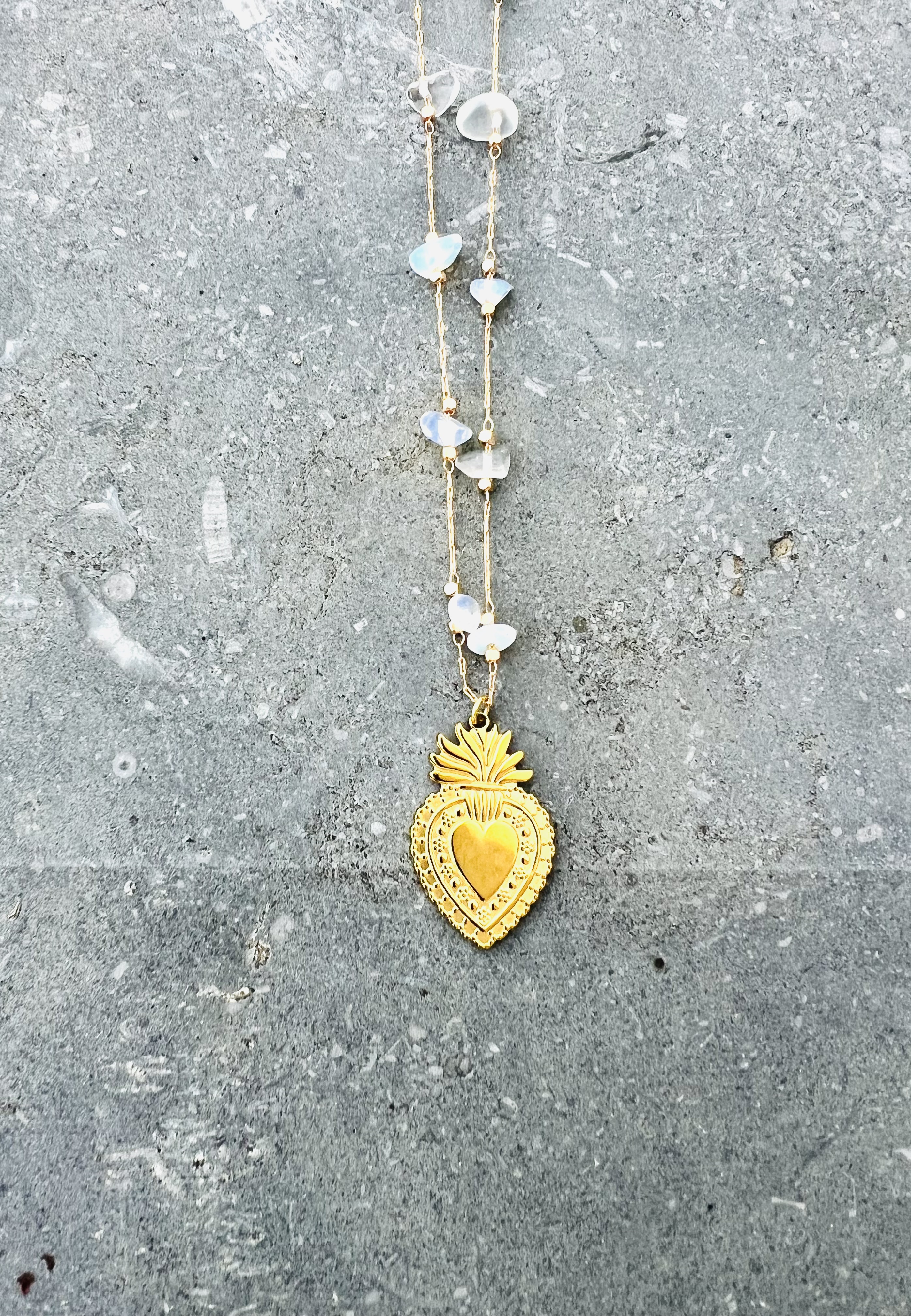 Collier HIELO, quartz blanc