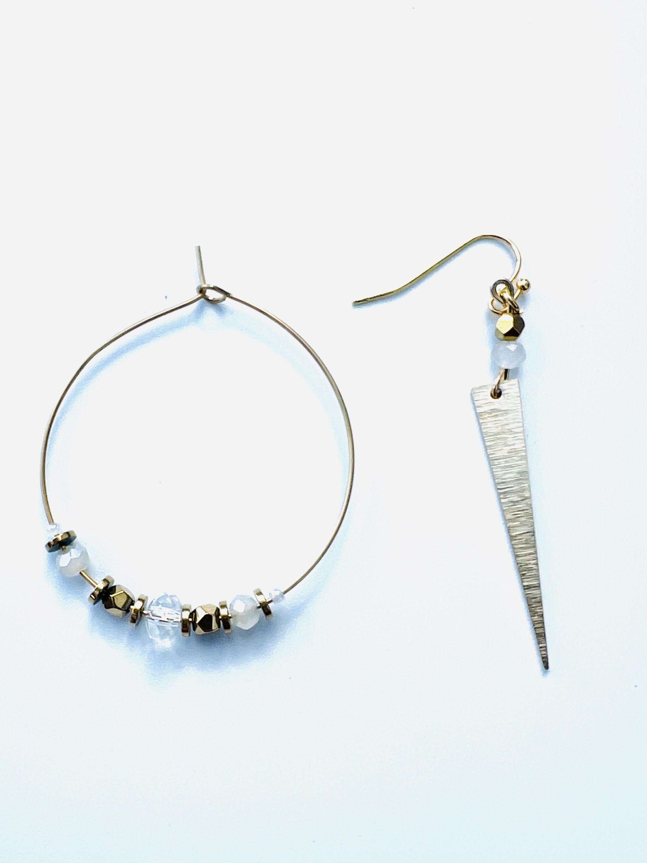 Boucles d'oreilles asymétriques ROCK AND SUN, cristal