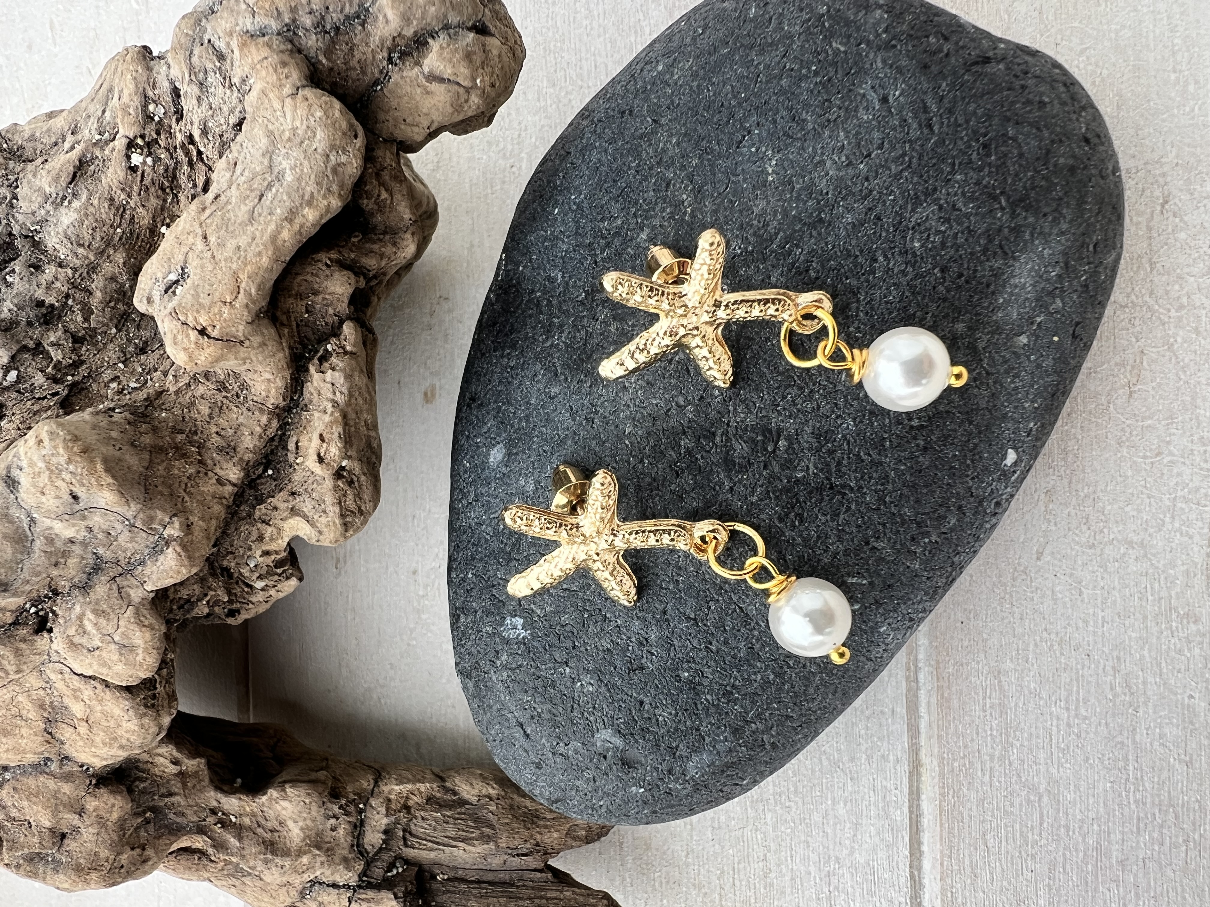 Boucles d'oreilles ESTRELLA DE MAR, perle d'eau douce