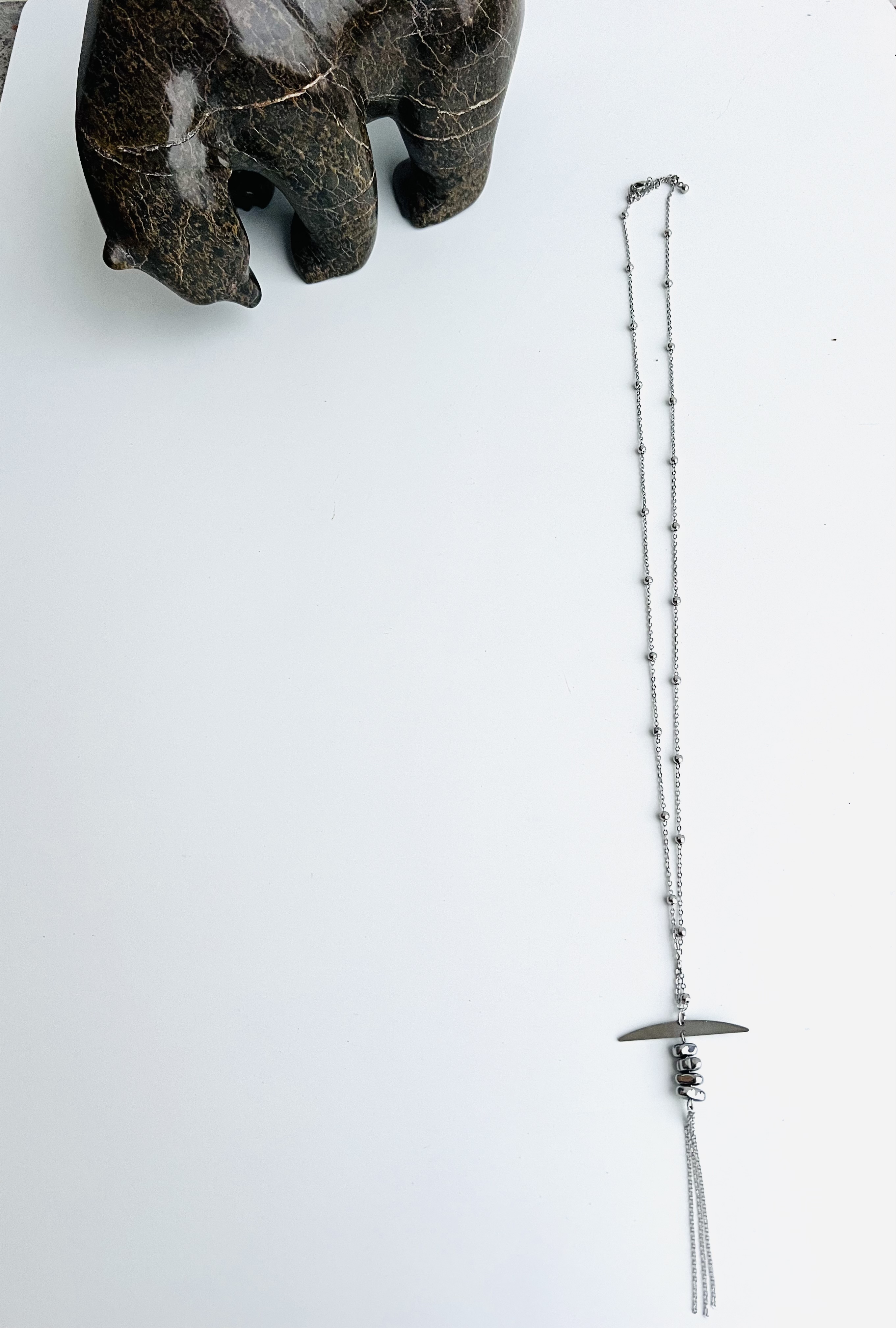 Collier SILVER INUKSHUK II, hématite argentée