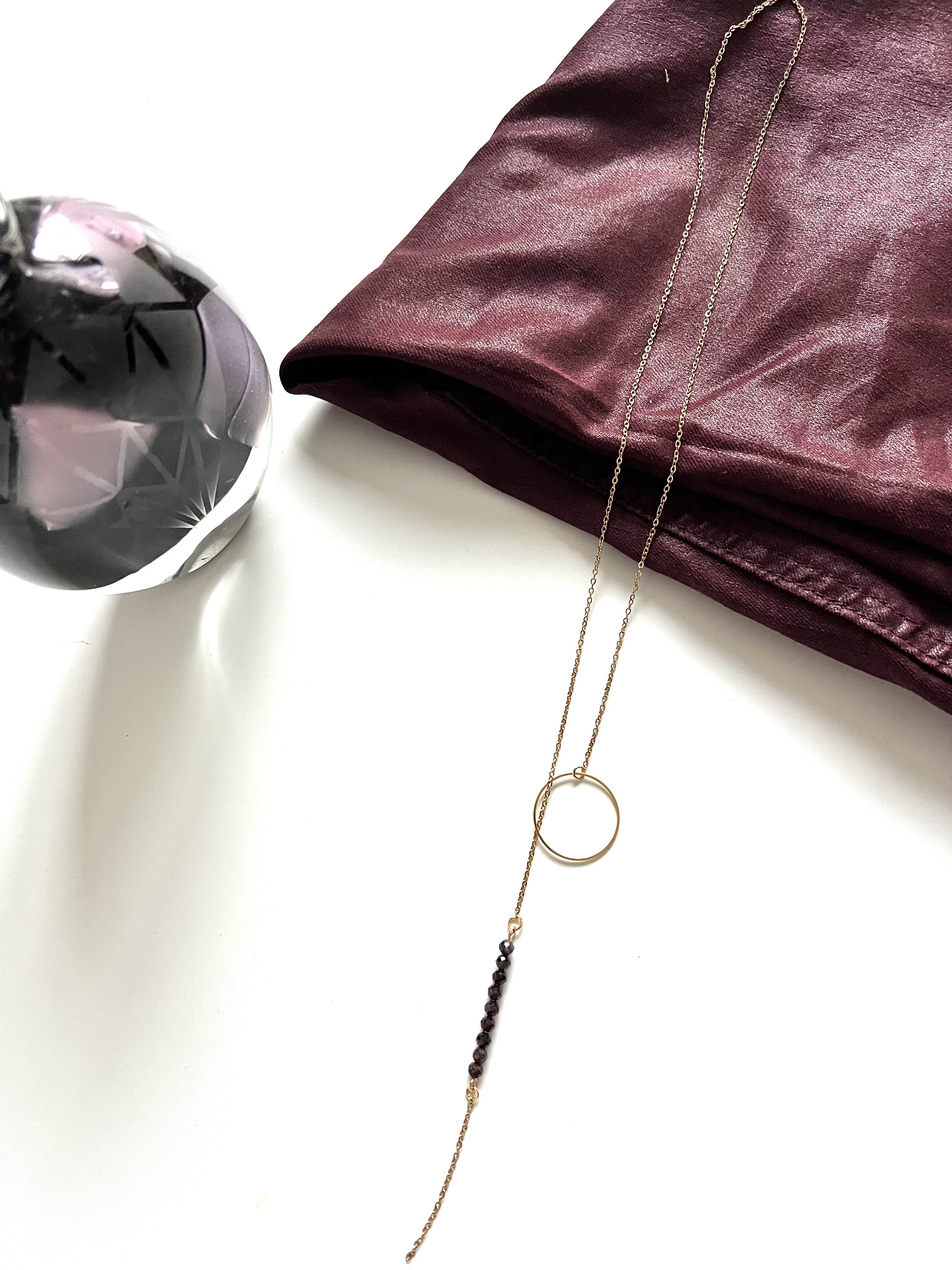 Sautoir BURGUNDY, grenat