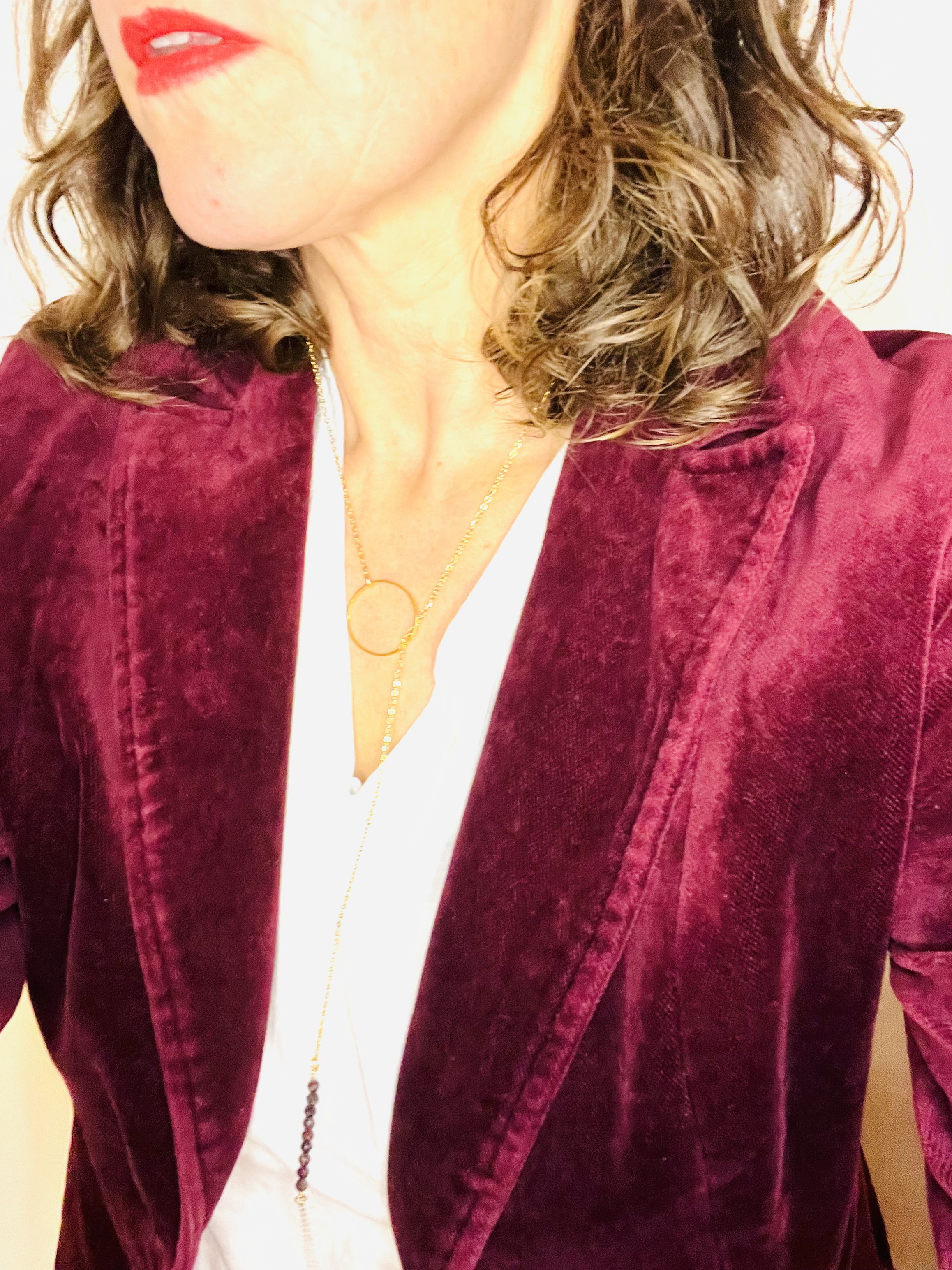 Sautoir BURGUNDY, grenat