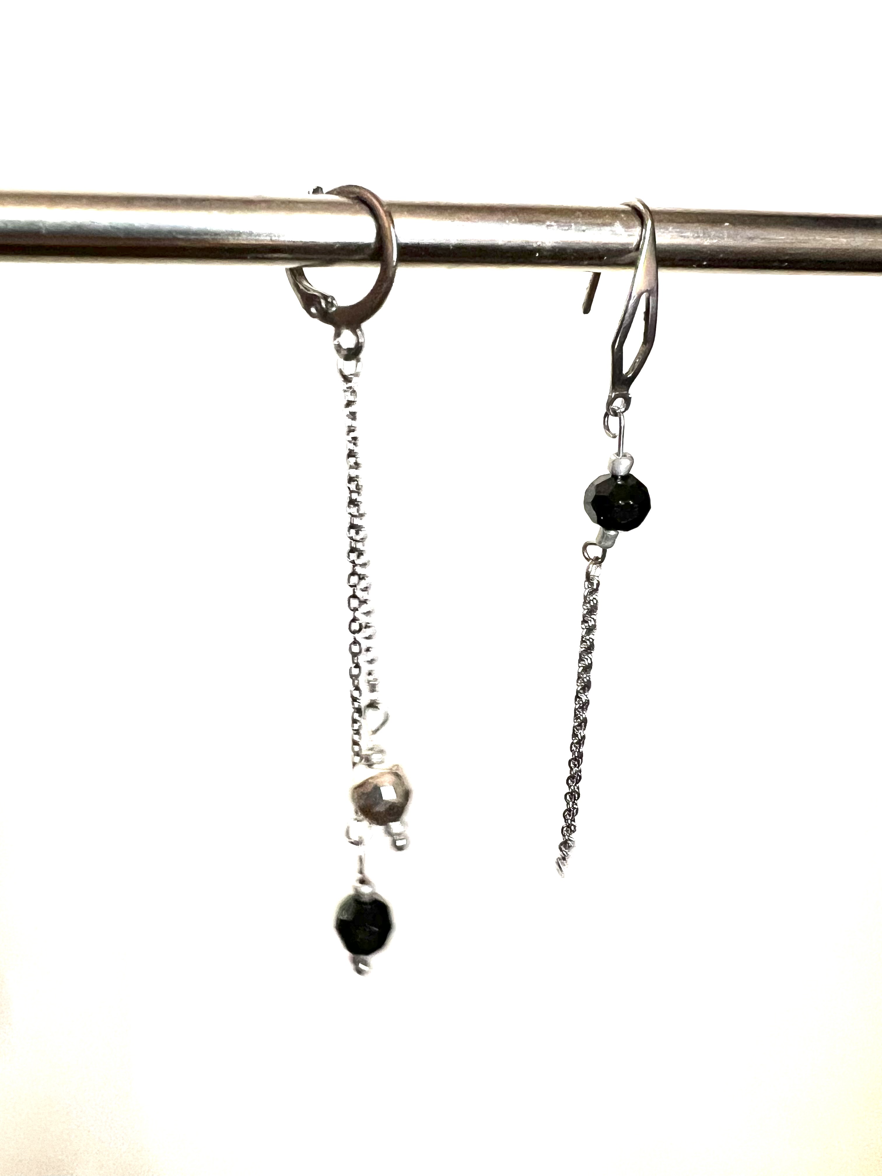 Boucles d'oreilles DARK NIGHT,  cristal de Bohème