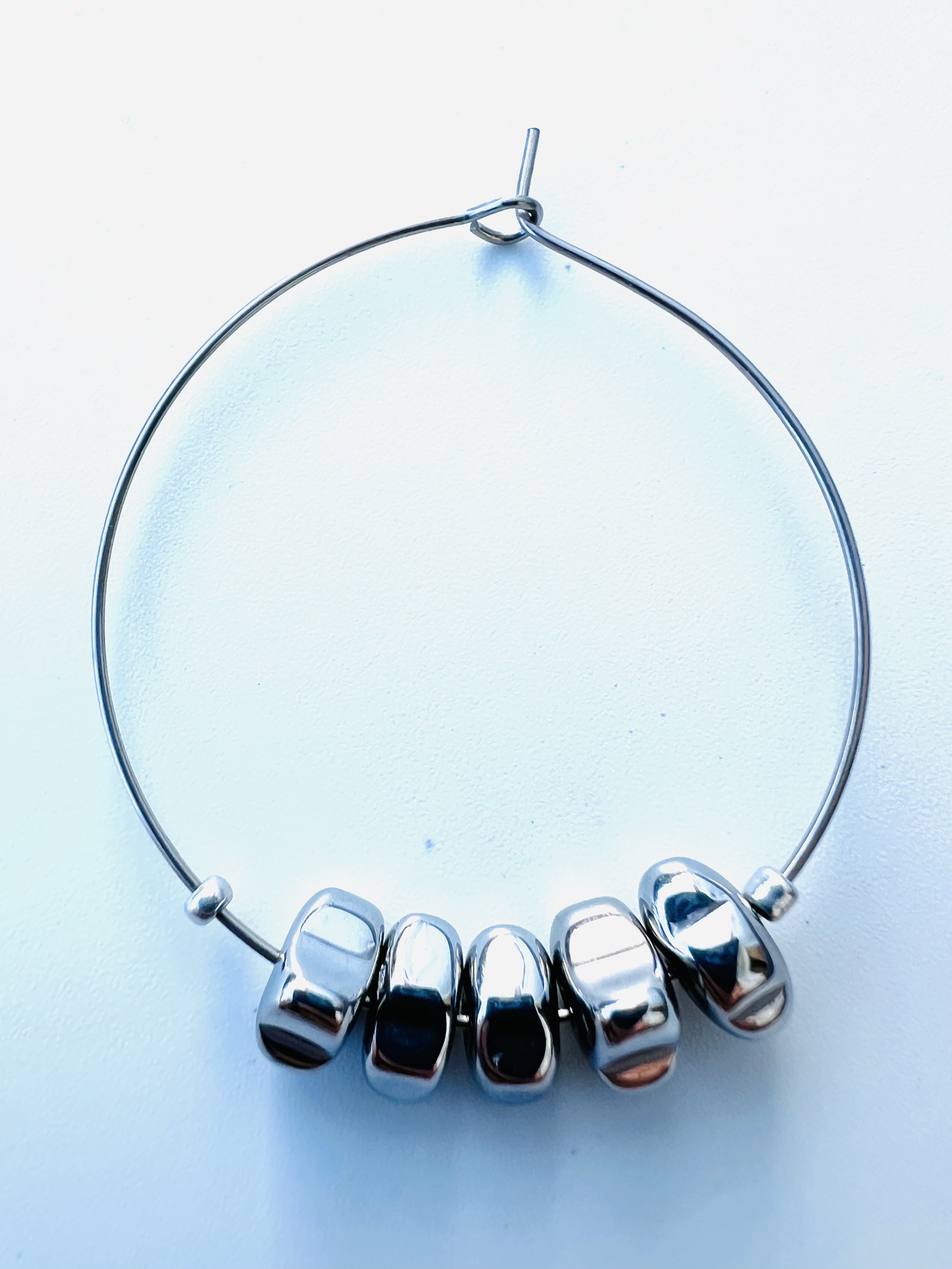 Créoles SILVER INUKSHUK, hématite argentée