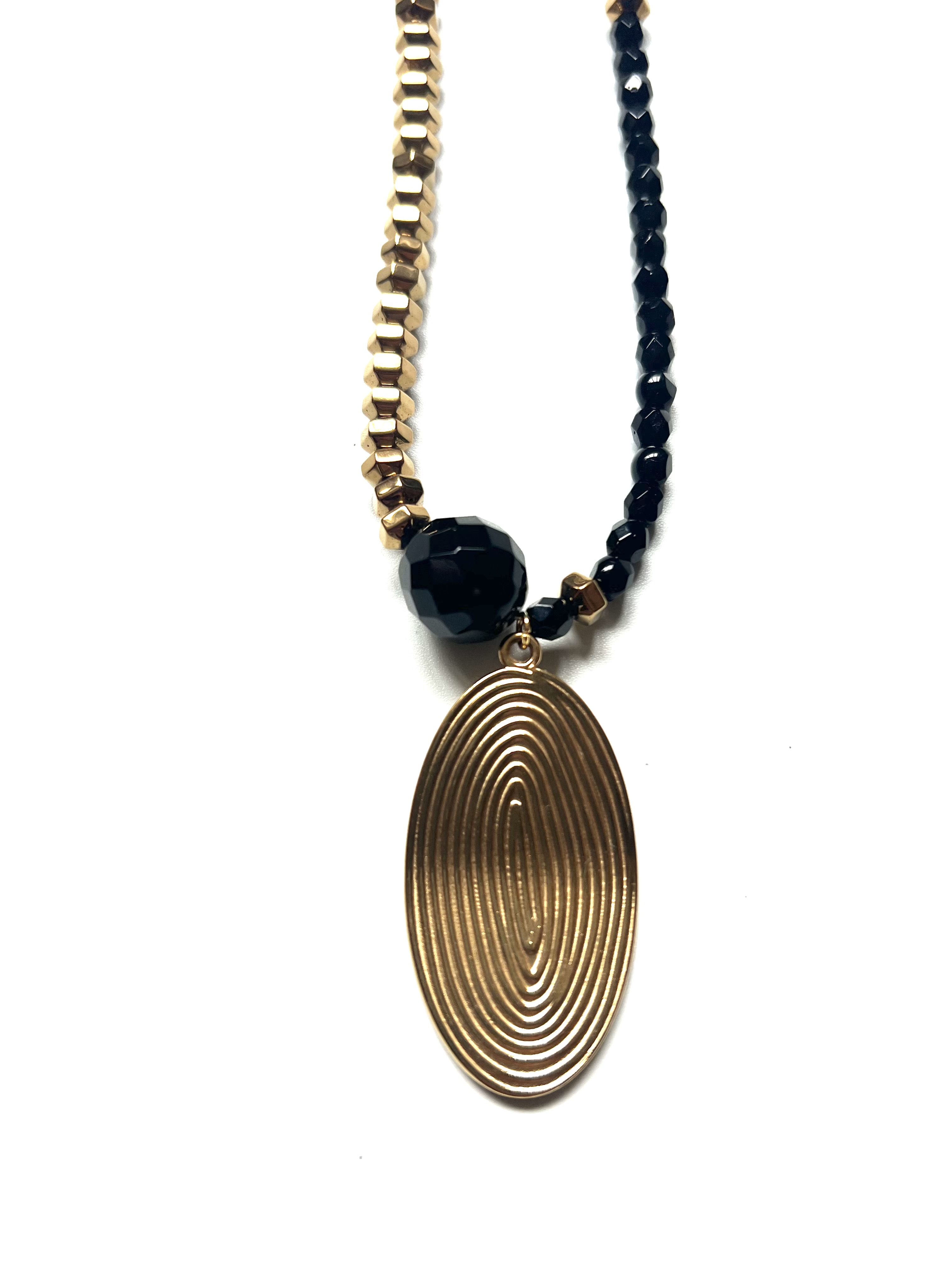 Collier WILLOW, hématite dorée, cristal de Bohème