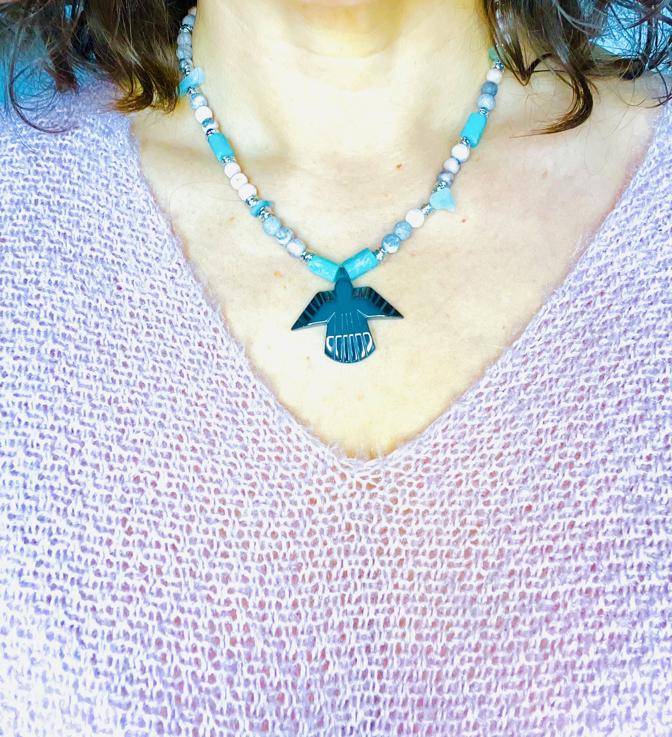 Collier SPRING PHOENIX, aventurine, jaspe zébrée