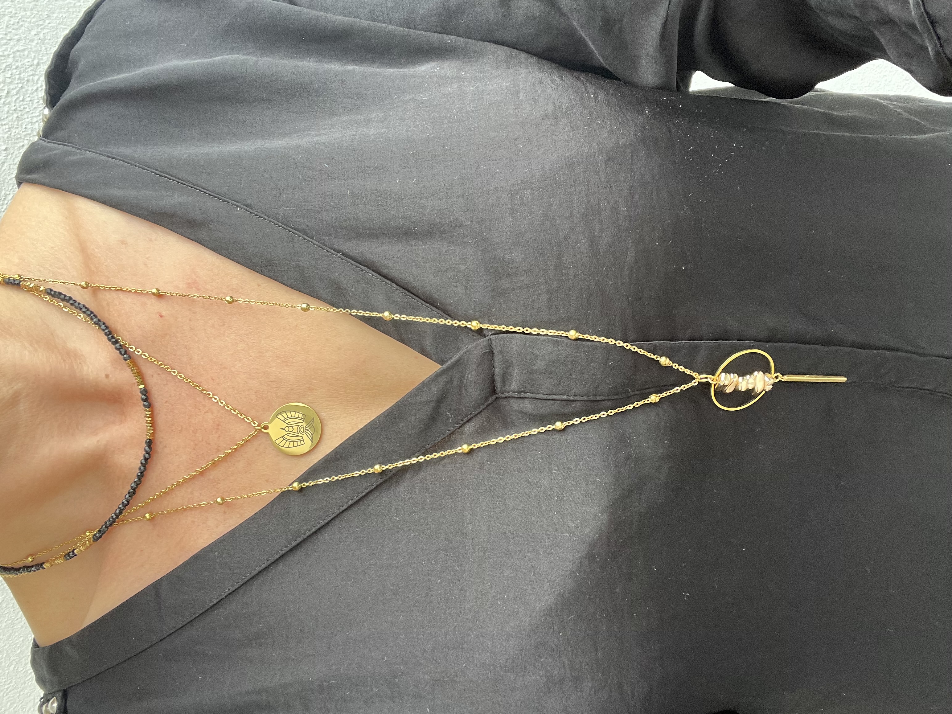 Collier GOLD INUKSHUK, hématite plaqué or 14k