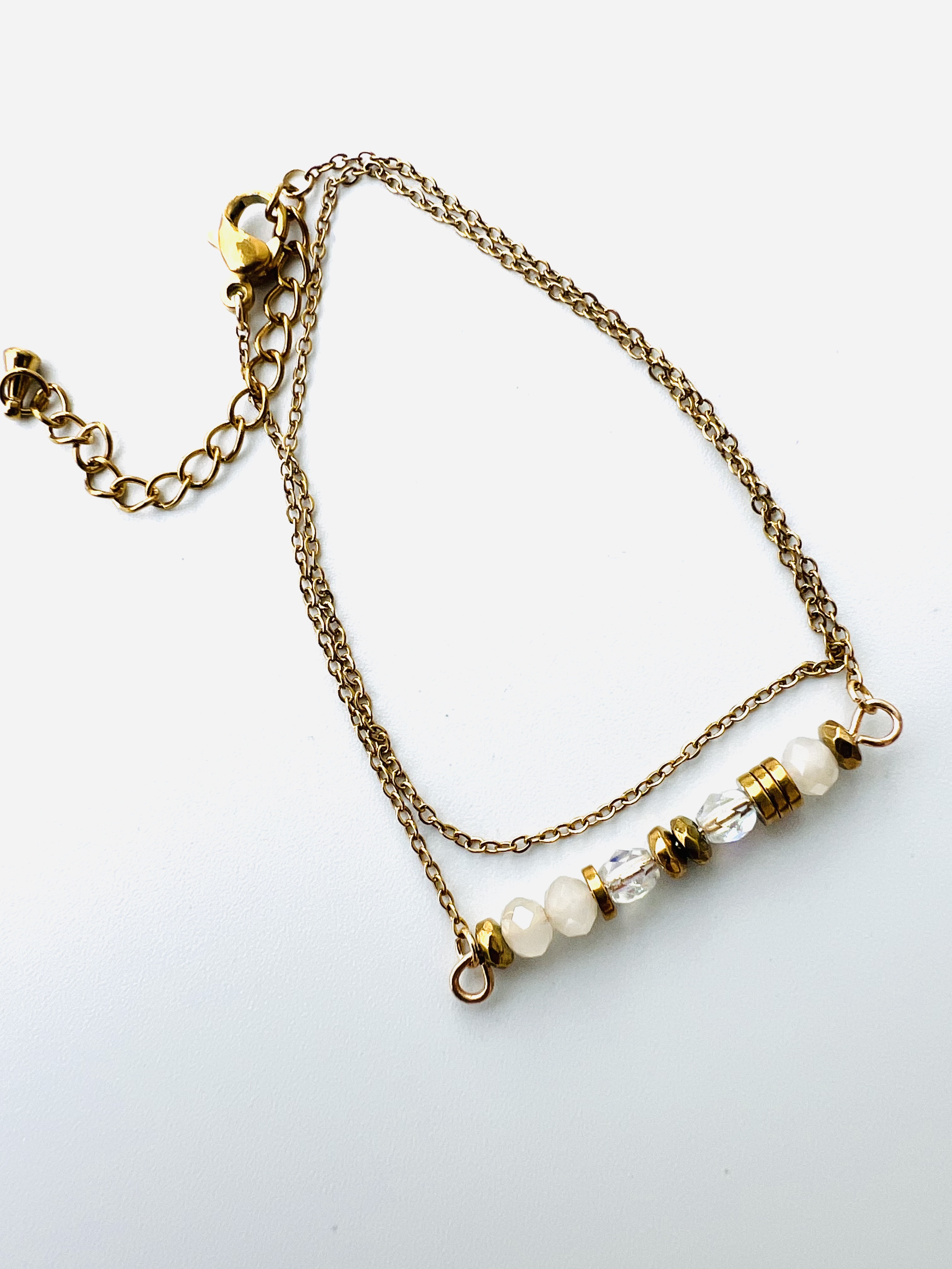 Bracelet YOU'RE A GEM, cristal, hématite plaqué or 14k 