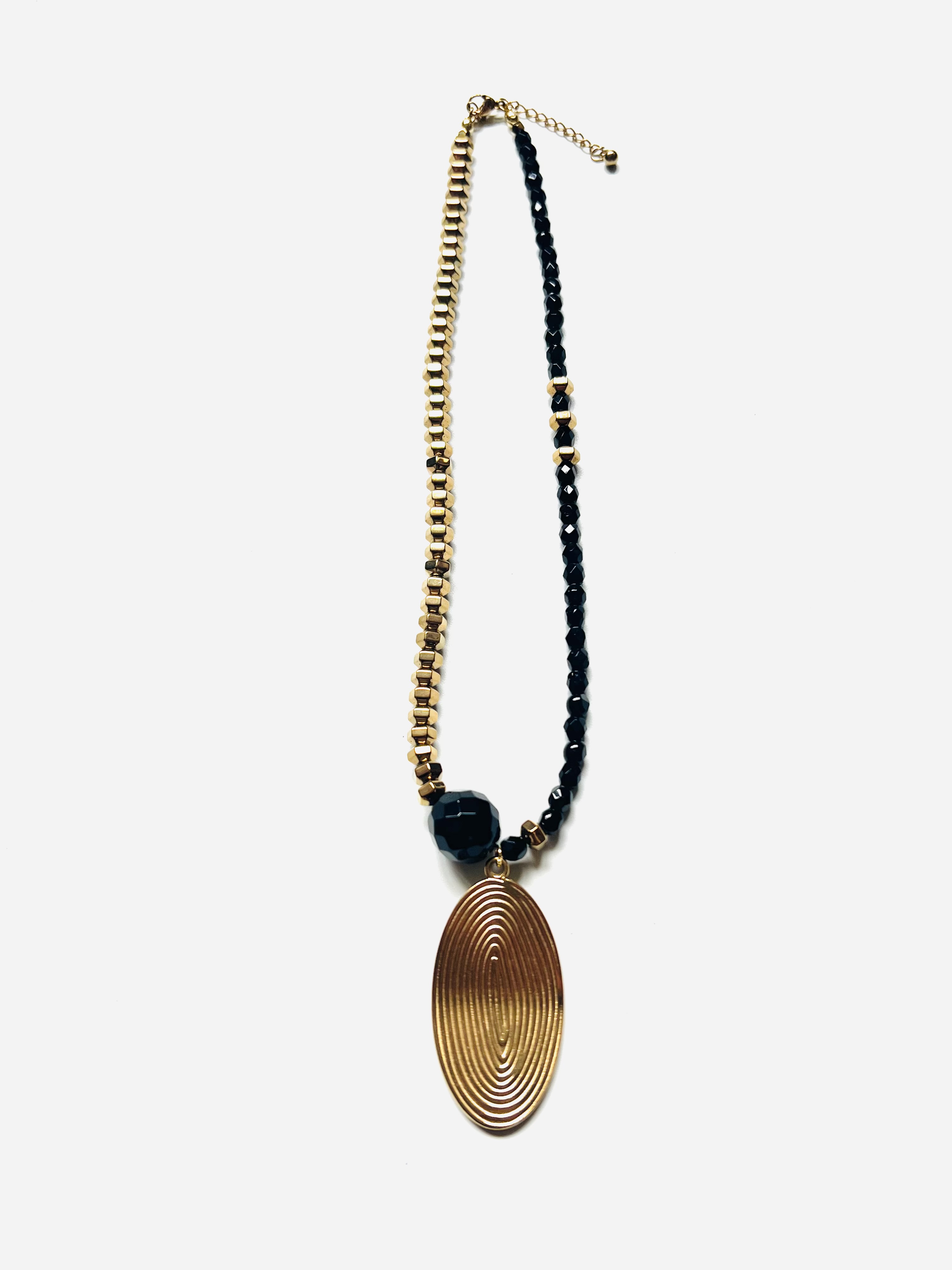 Collier WILLOW, hématite dorée, cristal de Bohème