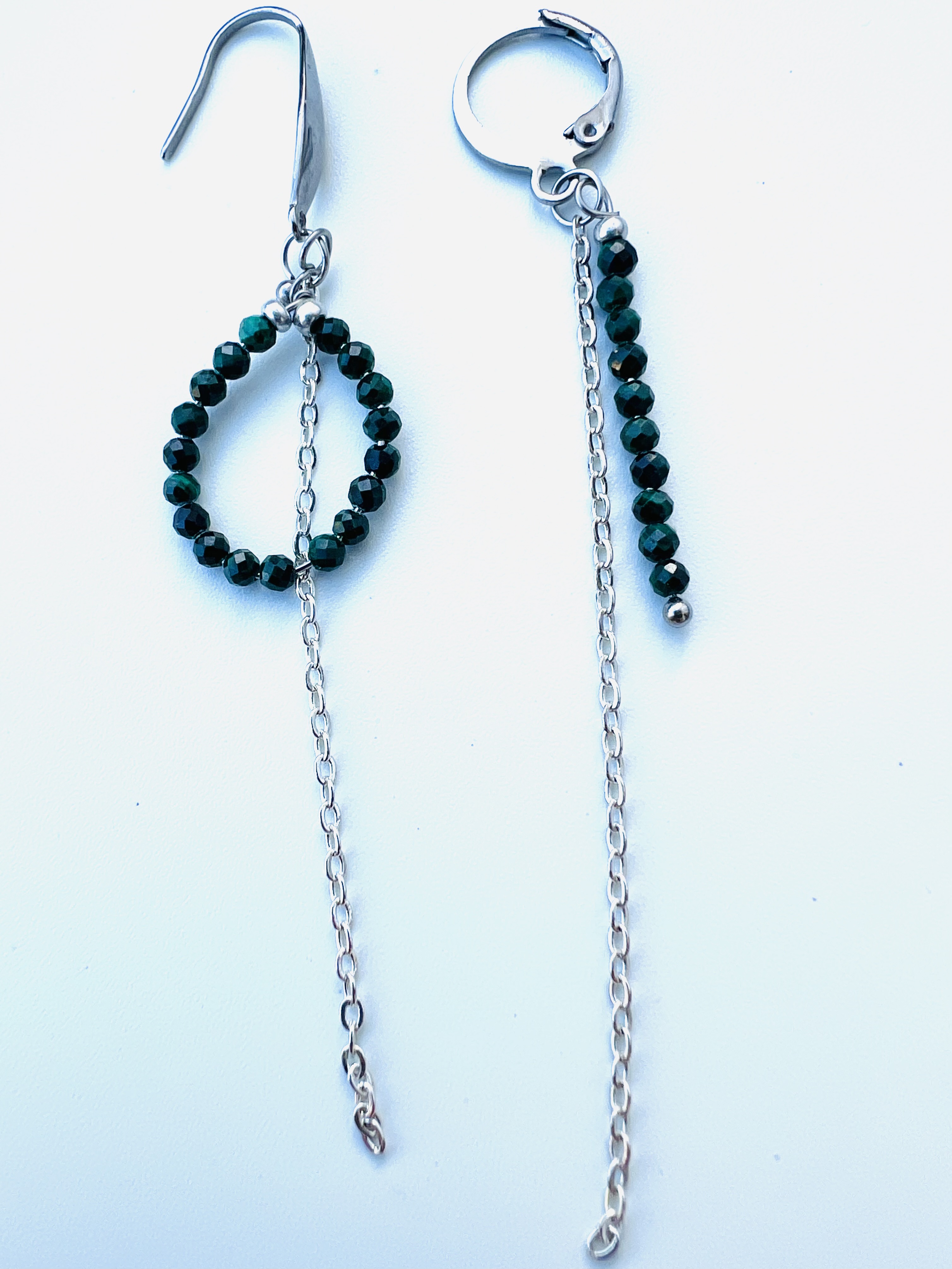 Boucles d'oreilles MORMAL, malachite