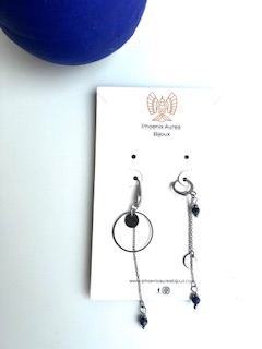 Boucles d'oreilles JUPITER CRASH,  sodalite