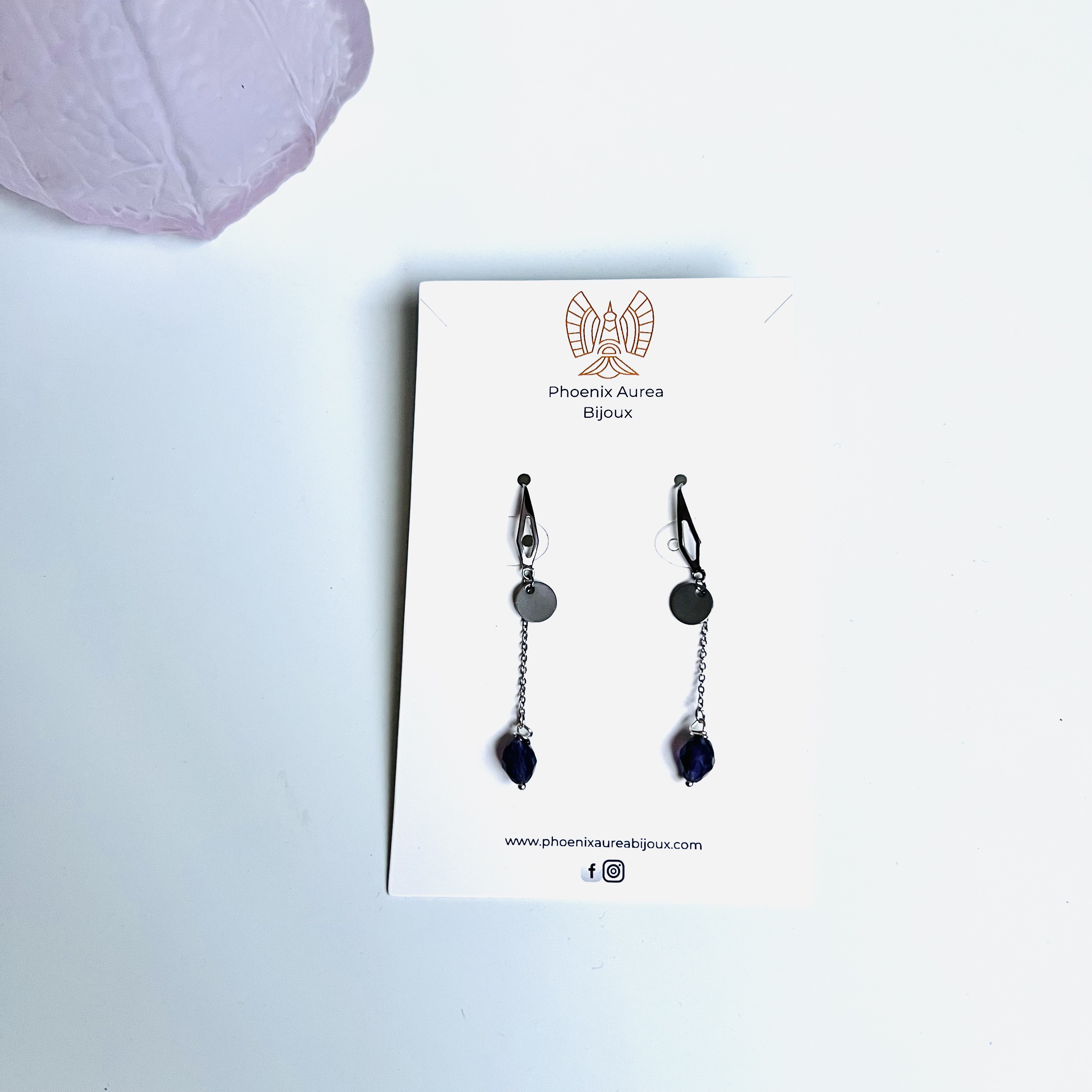 Boucles d'oreilles CALMA, fluorite