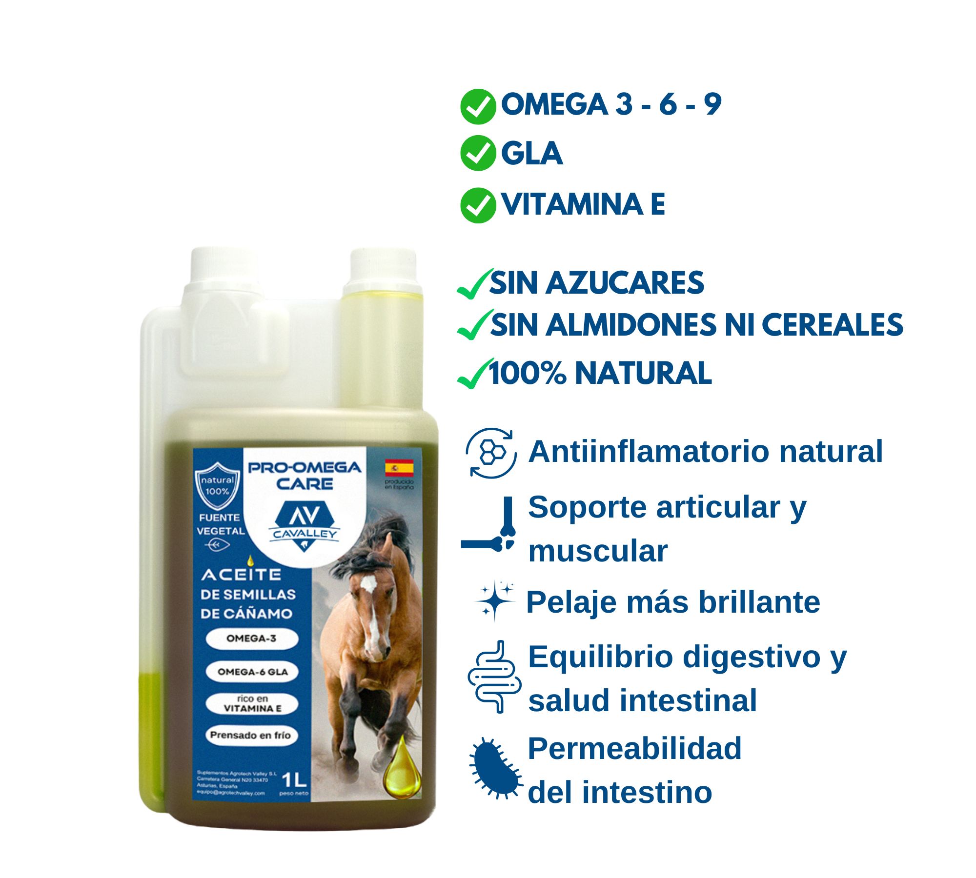 PRO-OMEGA OIL Aceite de semillas de cáñamo 1Litro