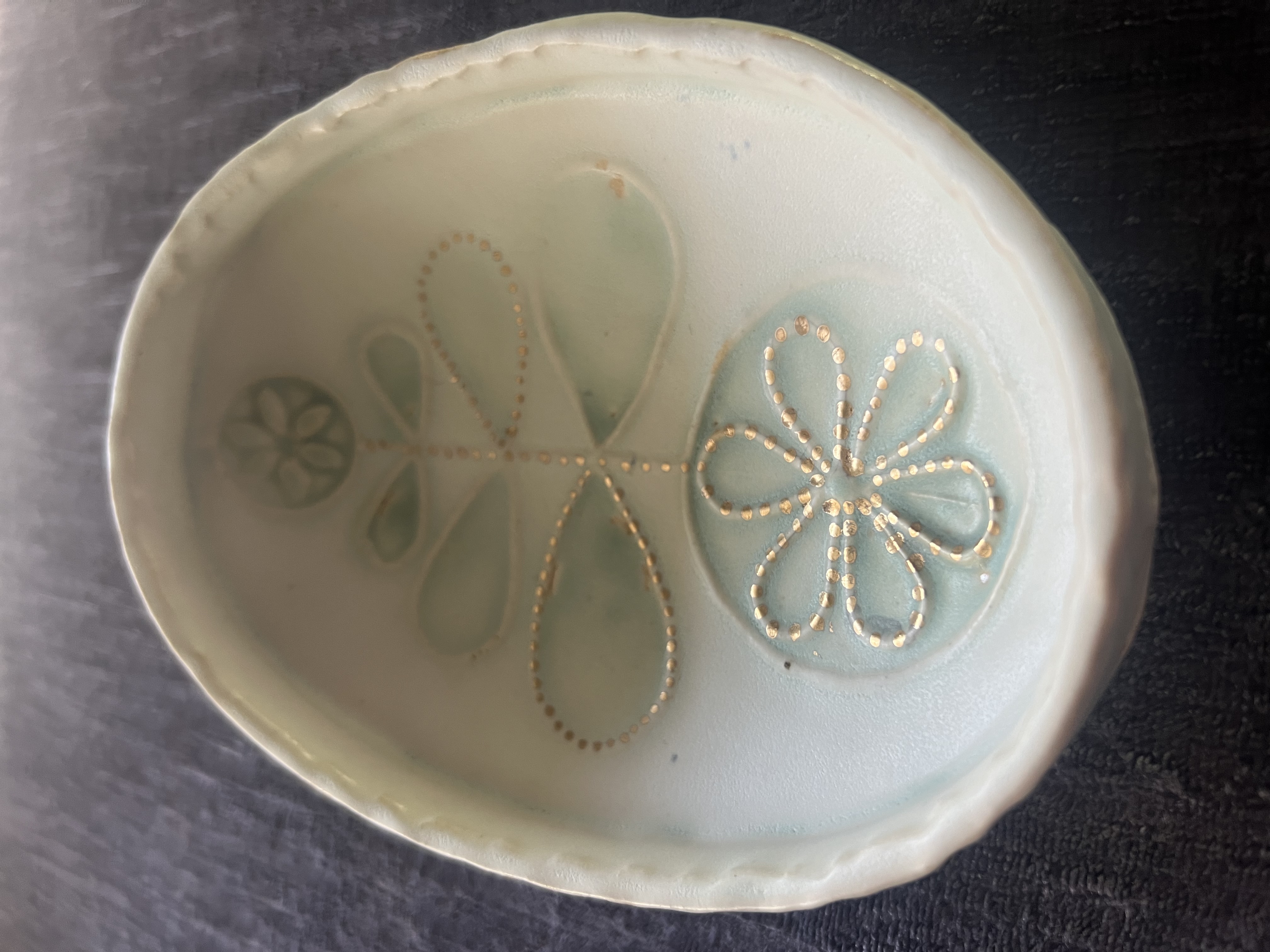 "Verpstė" Jewelry dish - dots of gold