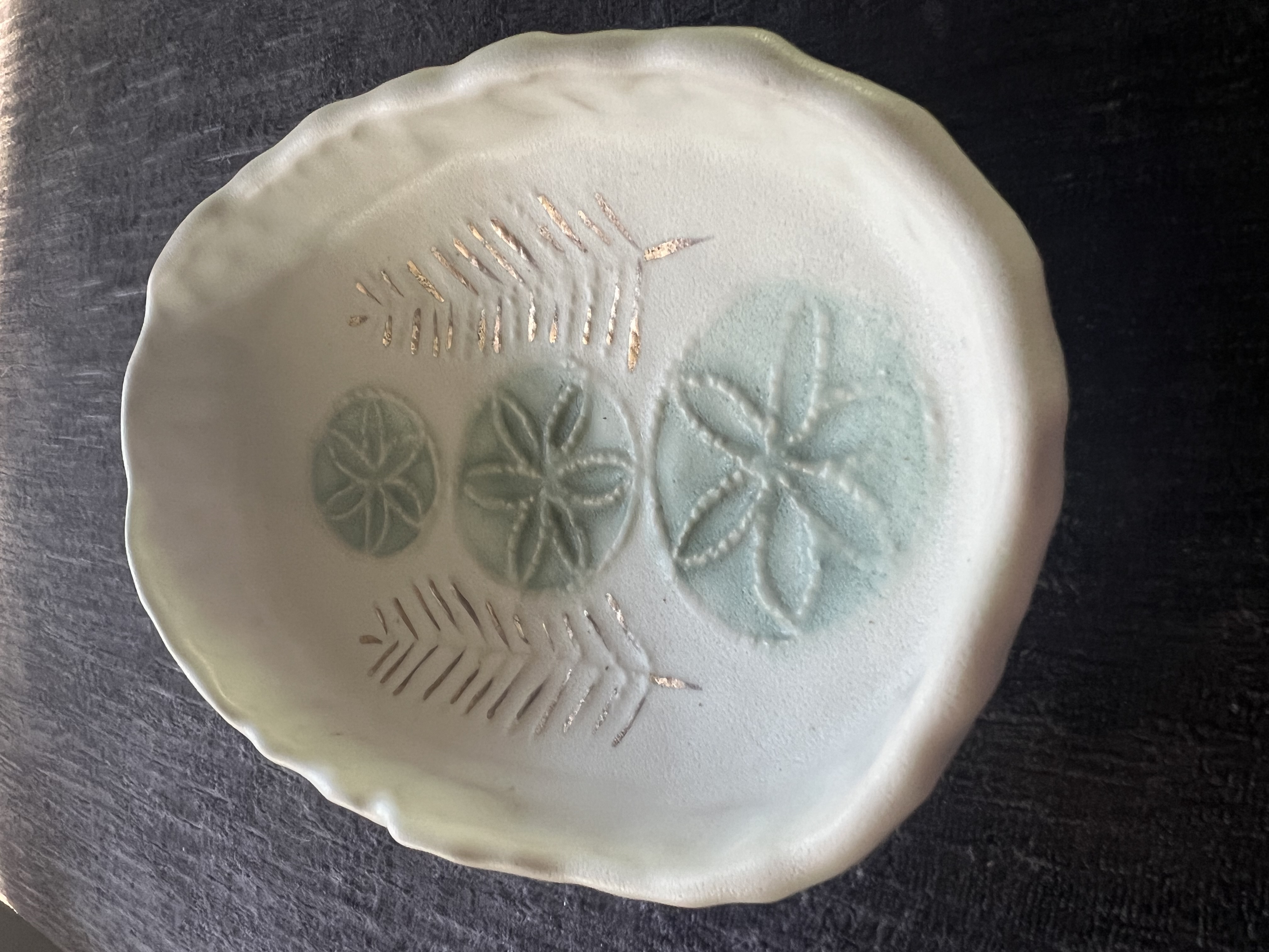 Verpstė jewelry dish (gold trees)