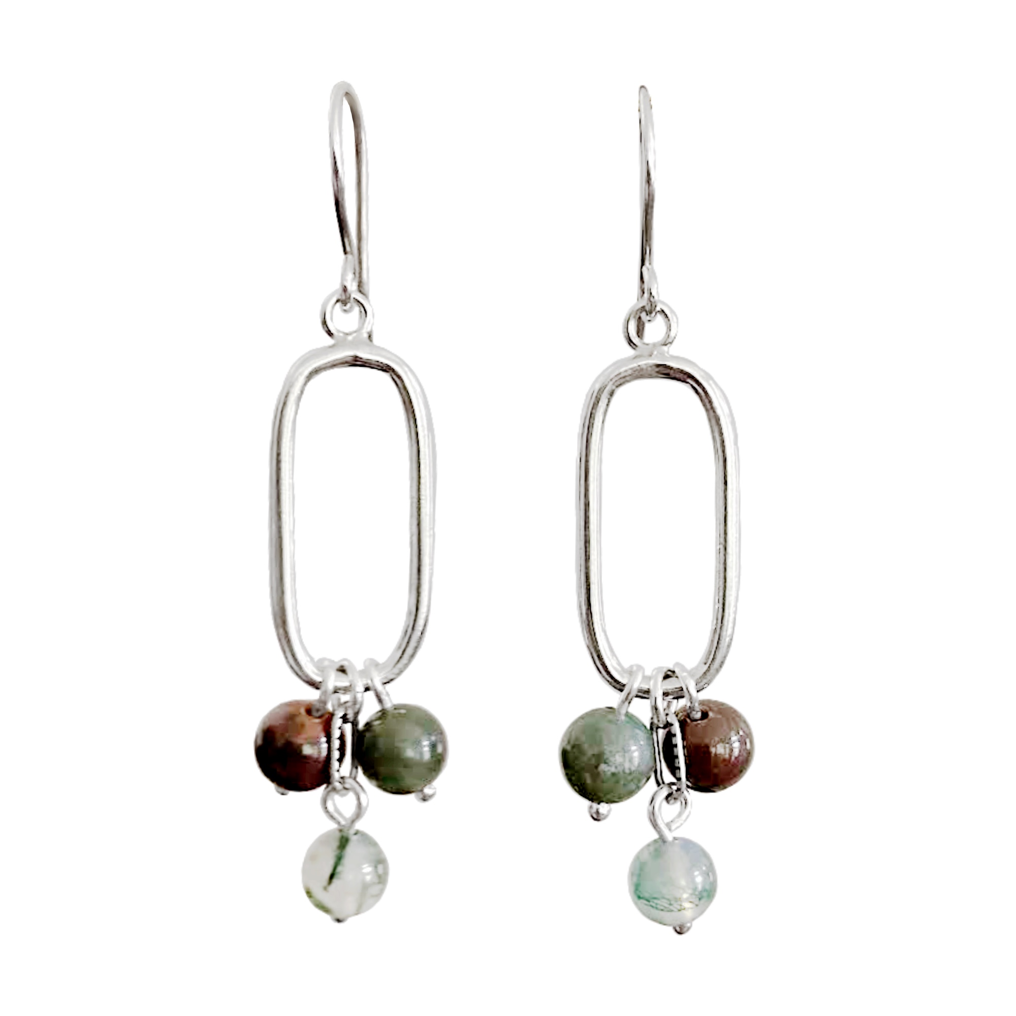 Jasper Oval Earrings