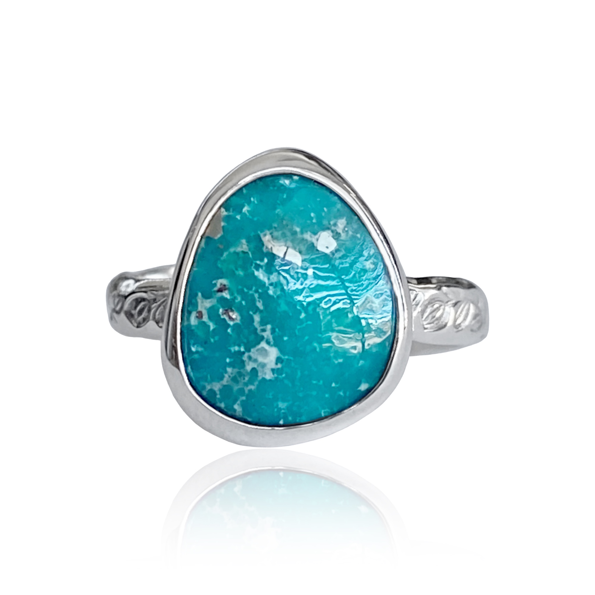 Adjustable Whitewater Turquoise Ring