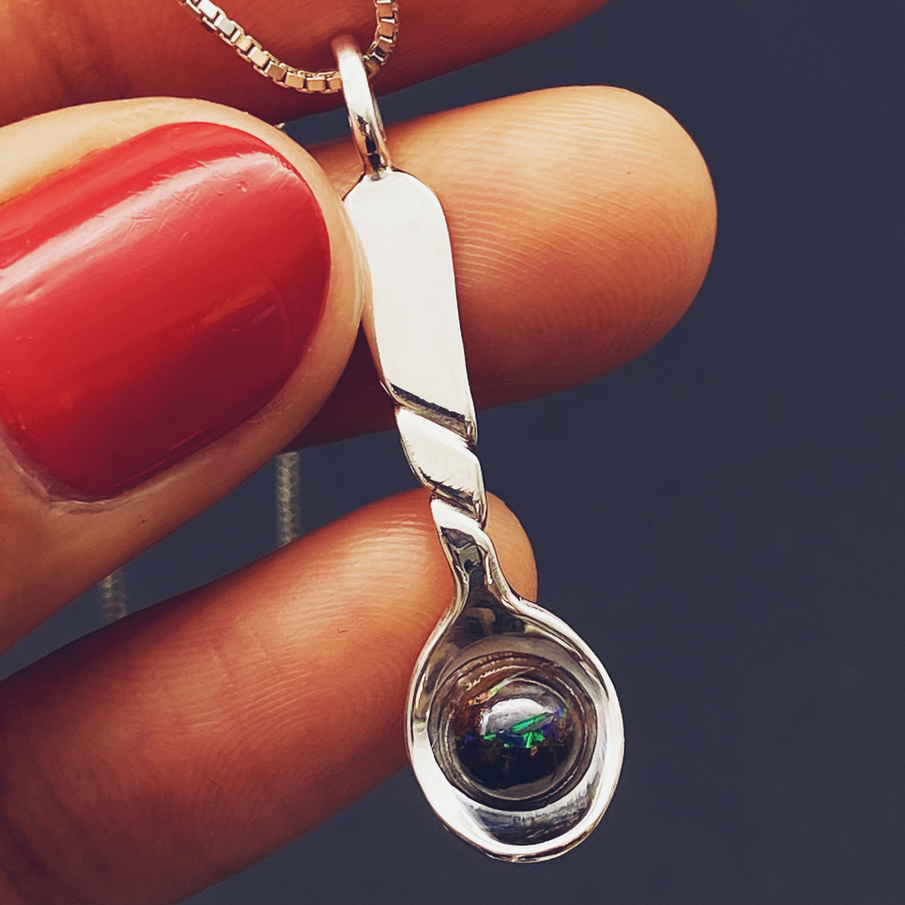 Spoon Full of Opal Pendant