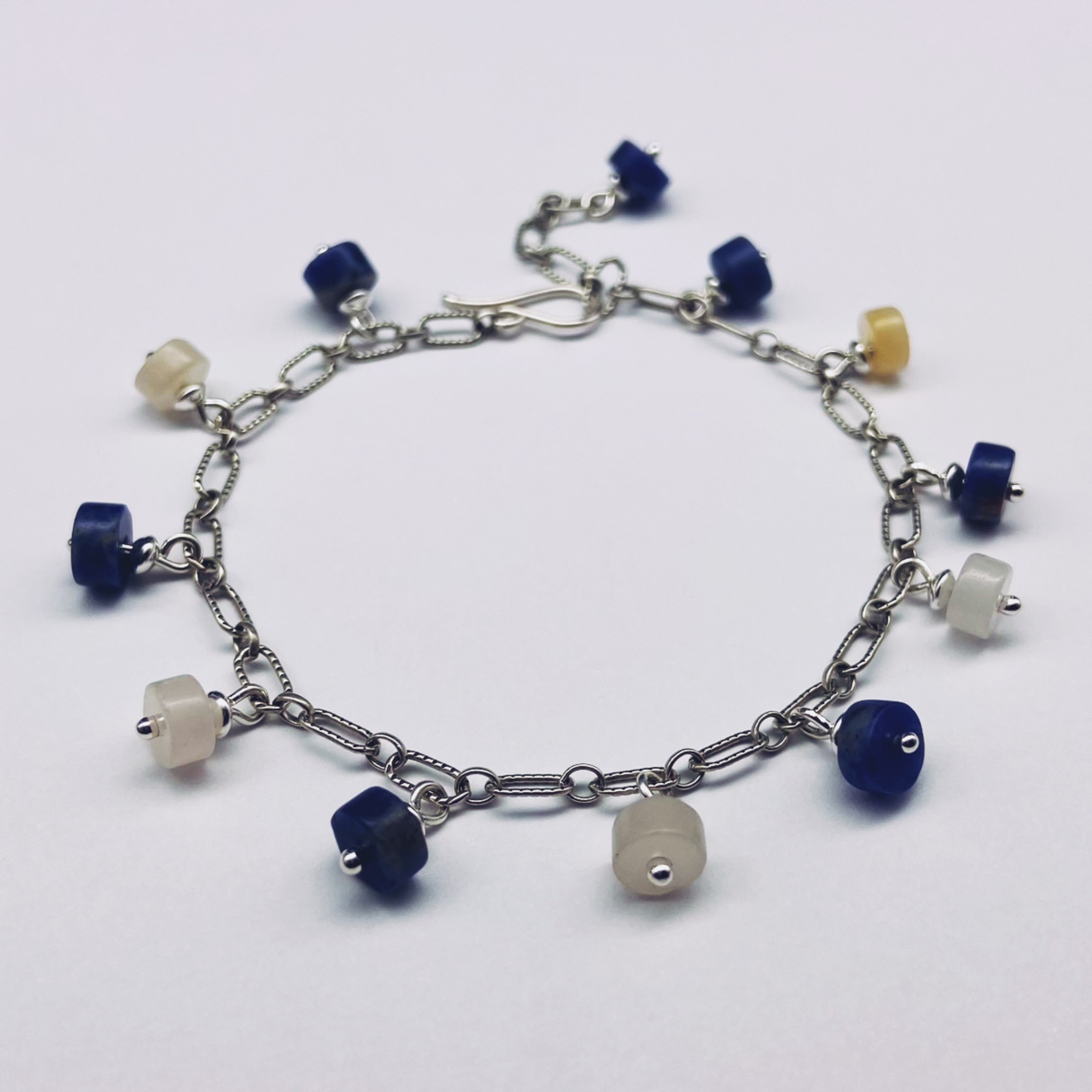 Sodalite & Sunstone Charm Bracelet