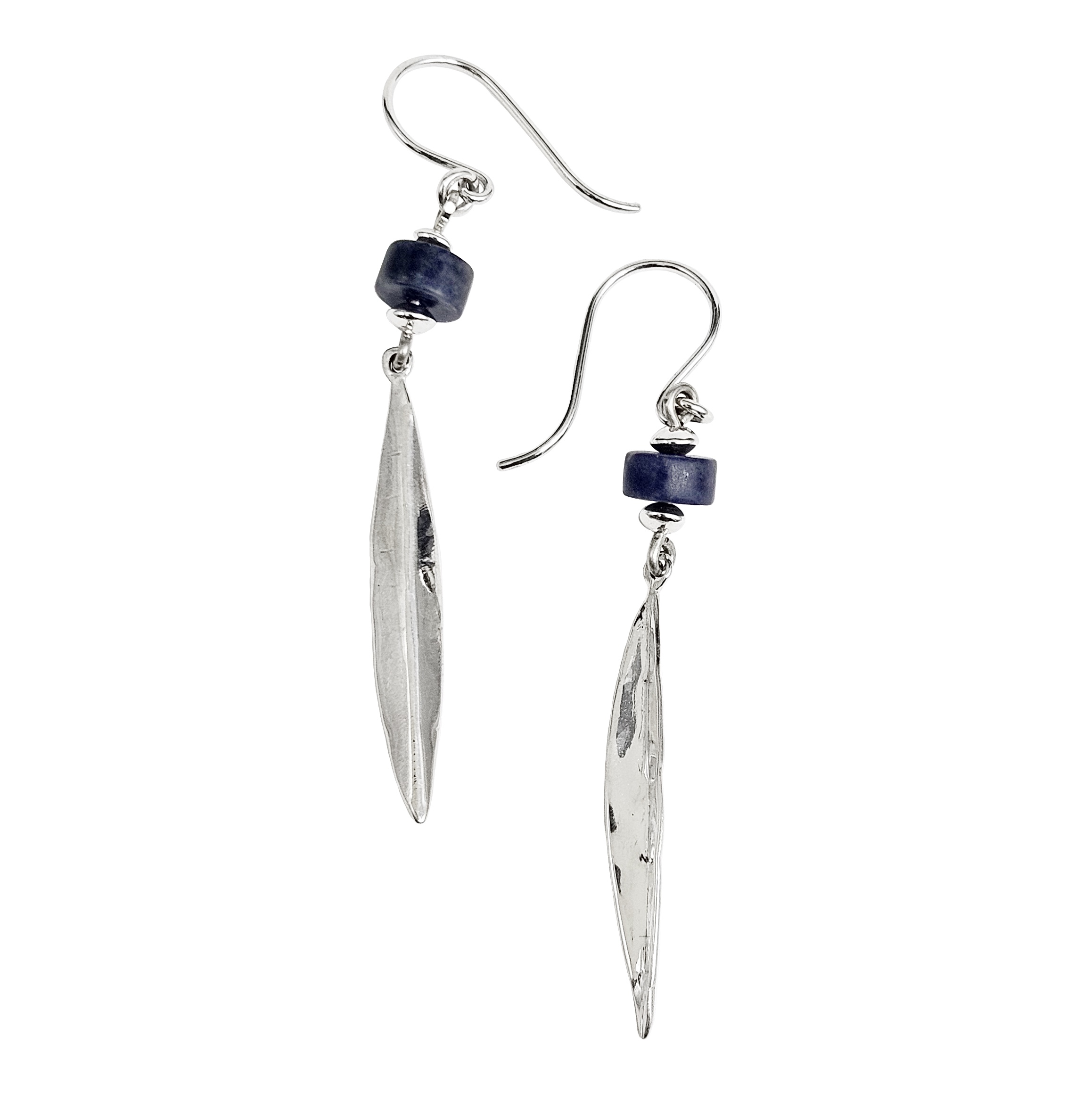 Sodalite Leaf Earrings