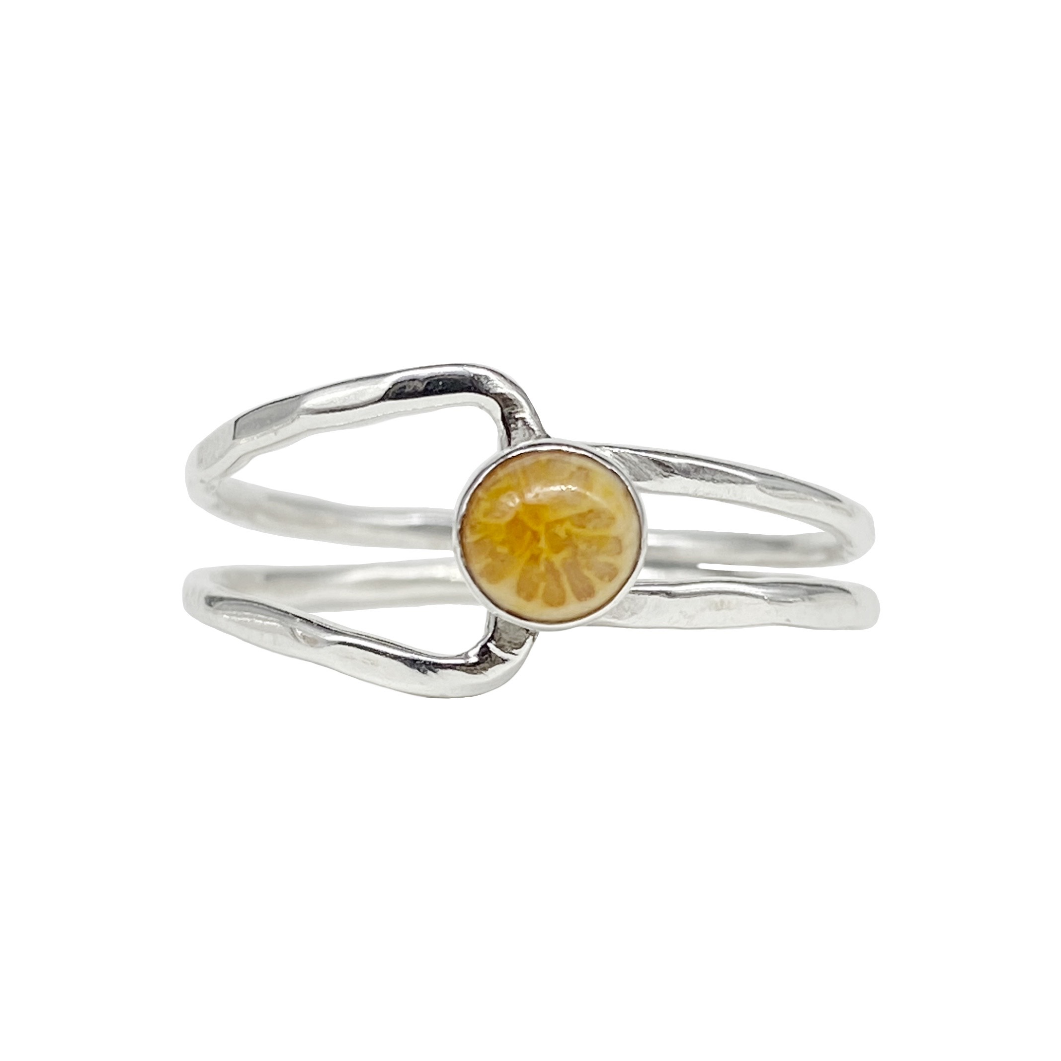 Size 10.75 Endless Road Ring with Fossil Coral