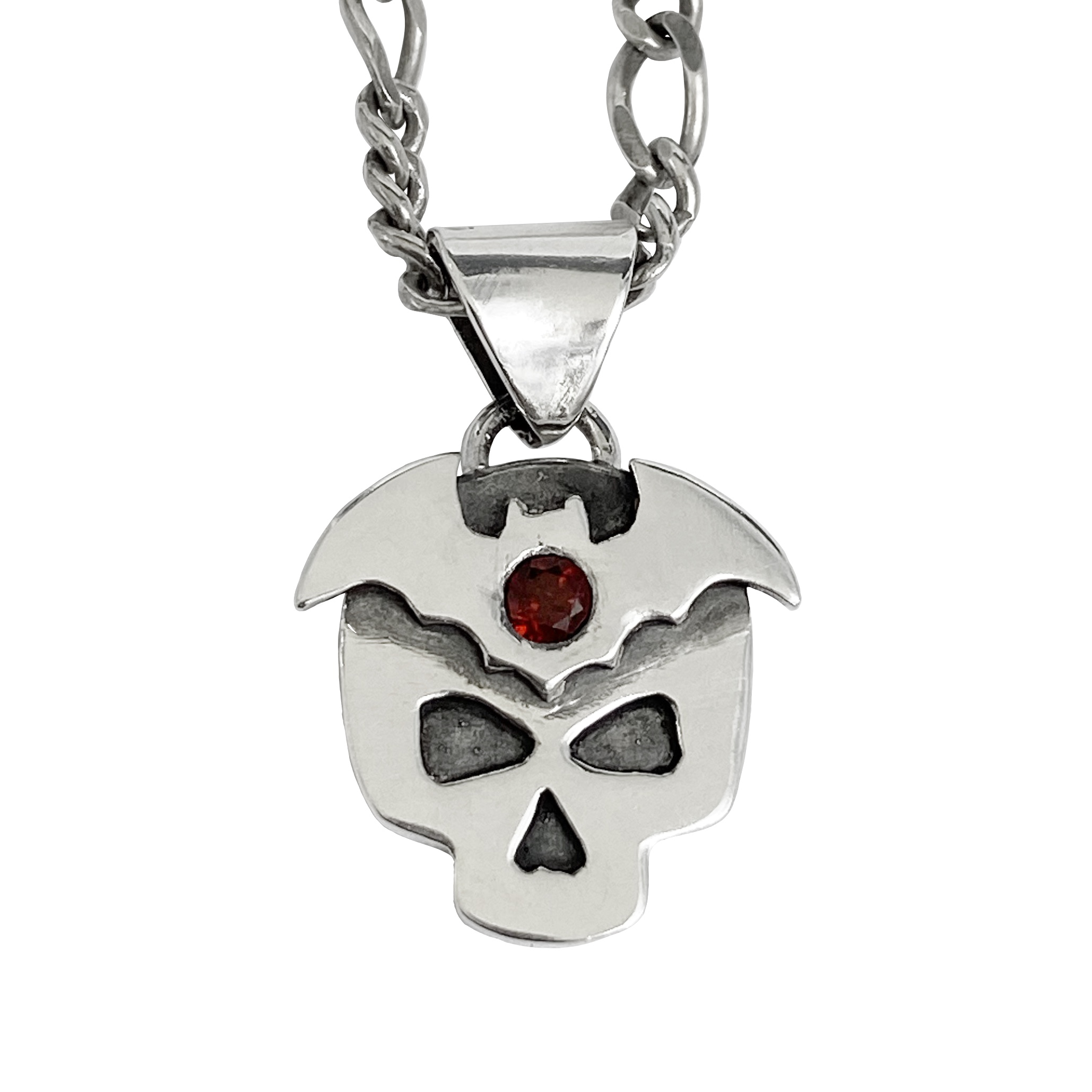 Bat-Crowned Skull Pendant