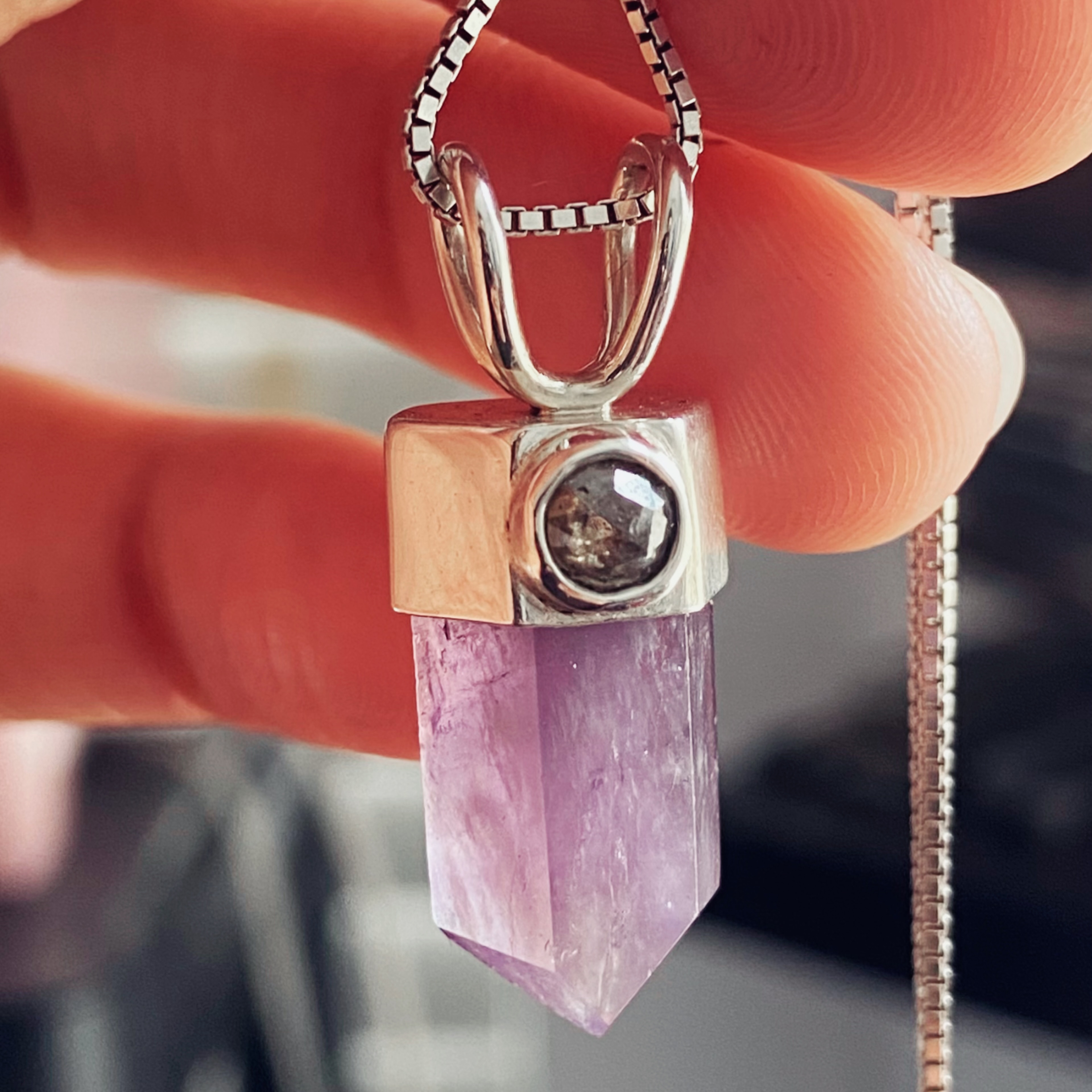 Diamond & Amethyst Pendant