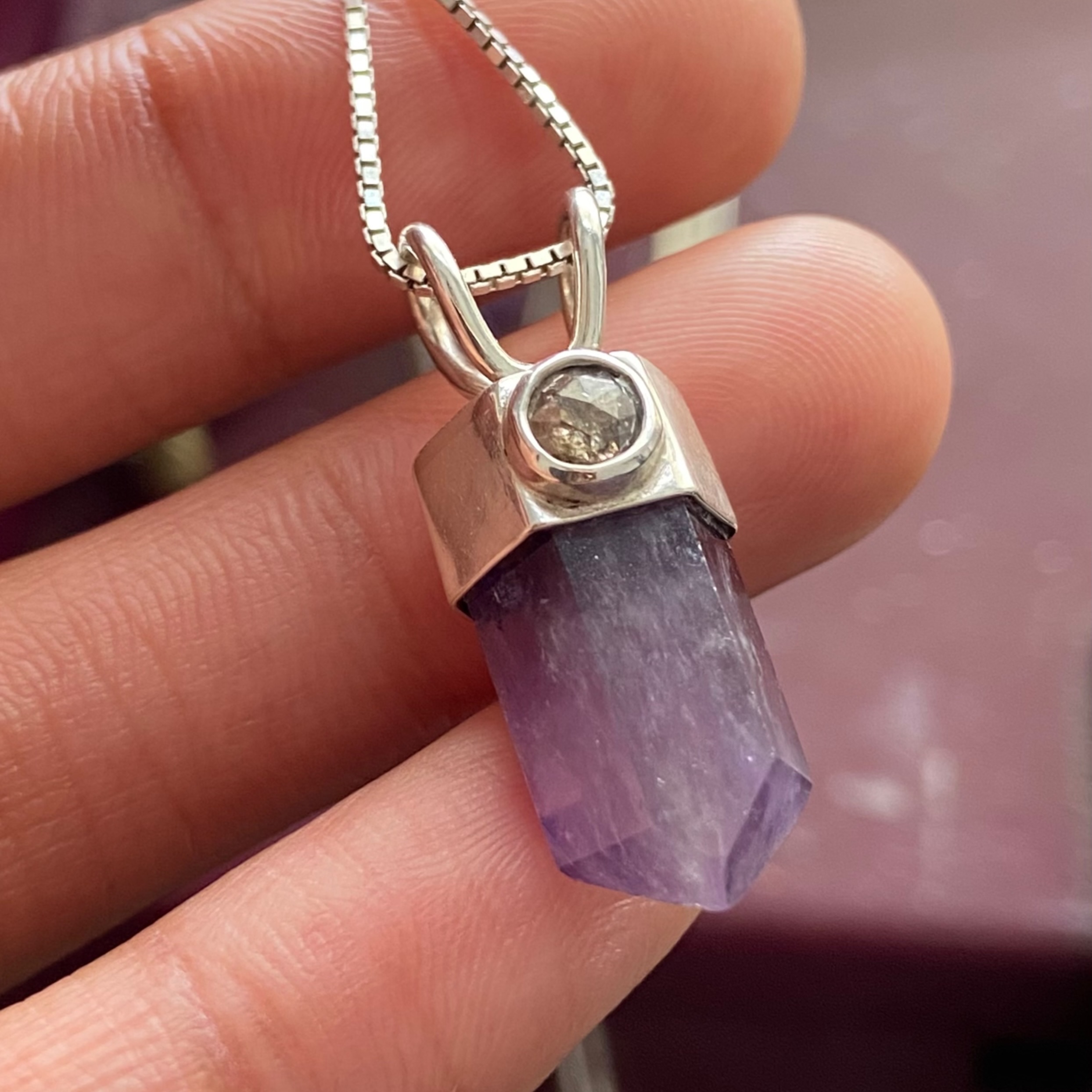 Diamond & Amethyst Pendant
