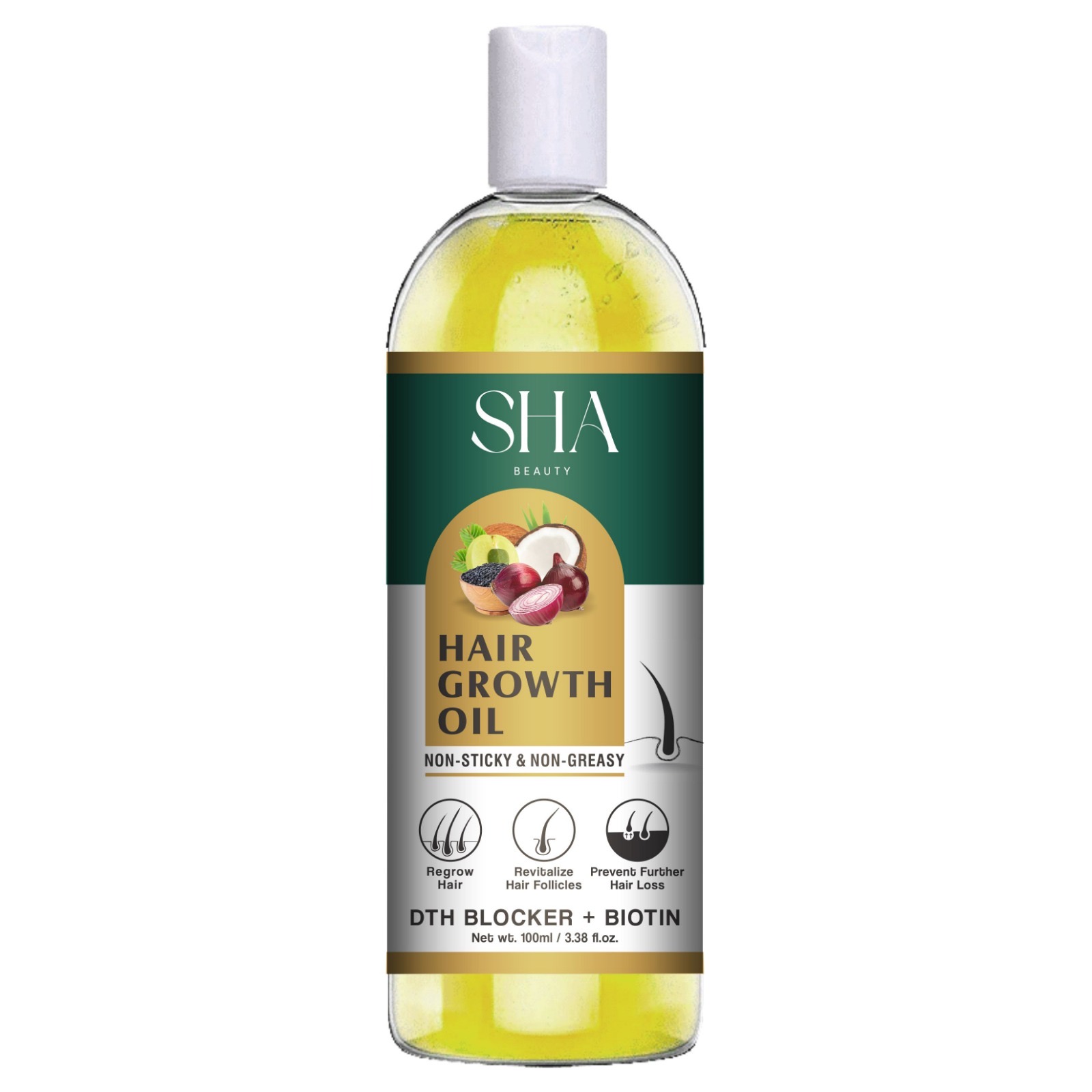 Sha Beauty Hair Oil For Men & Women | Promotes Hair Growth & Reduces Hair Fall | With Rosemary, Castor, Amla, Coconut and Bhringraj Oil | Mineral Oil Free | 100 ml 