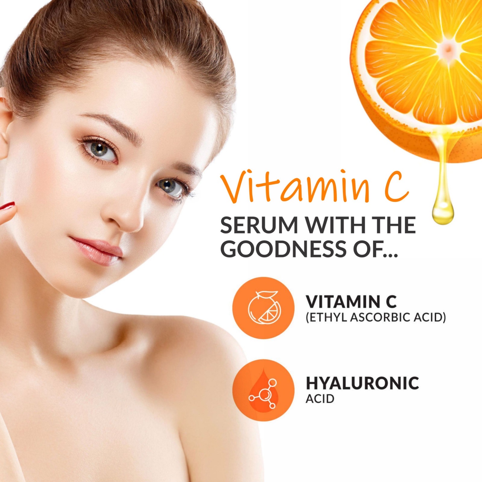 Sha beauty Organics Hyaluronic Acid Face Serum for Glowing Skin & Intense Hydration (30 ml) 