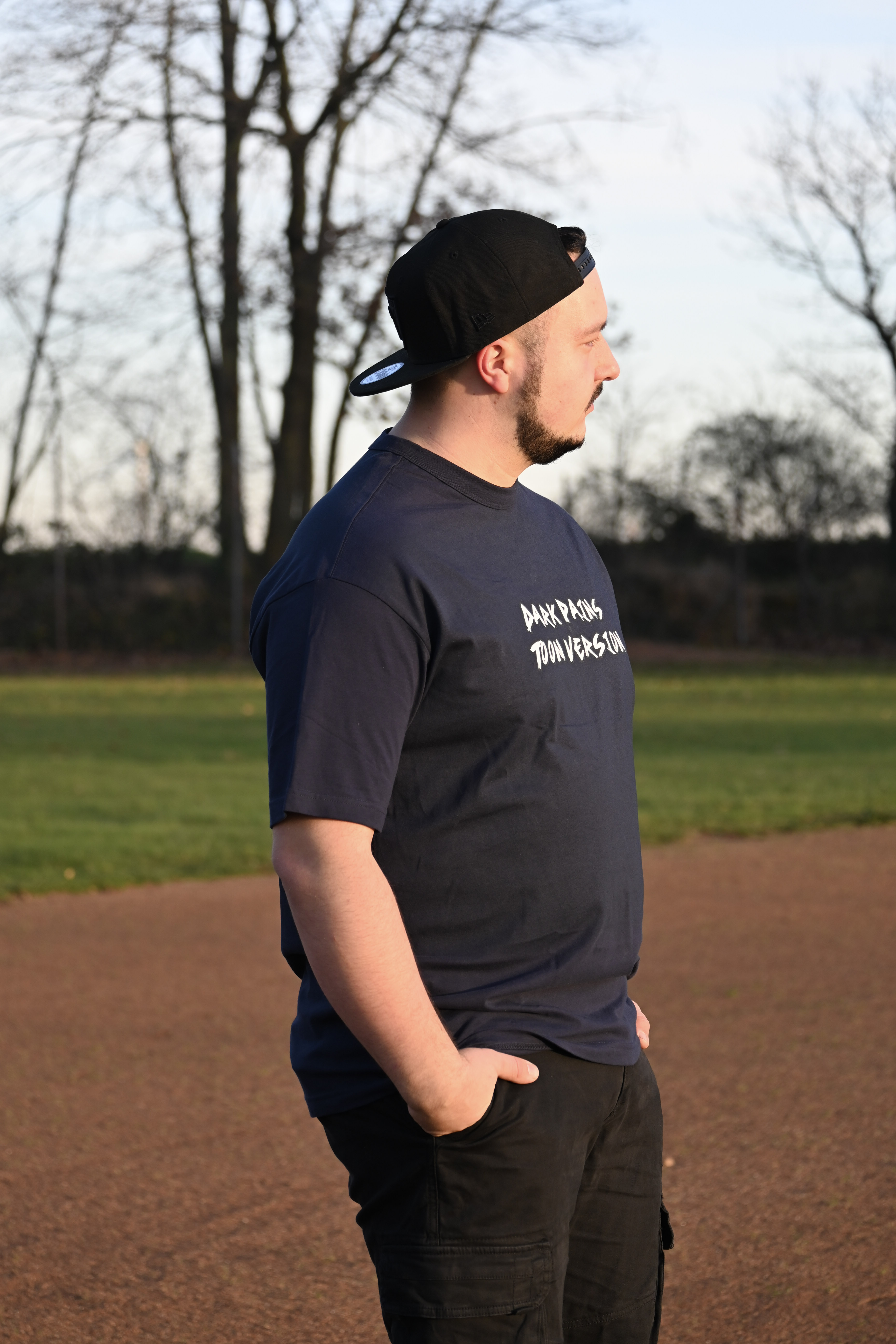 Oversized T-Shirt "Dark Pains Toon Version" French Navy (Dunkelblau)