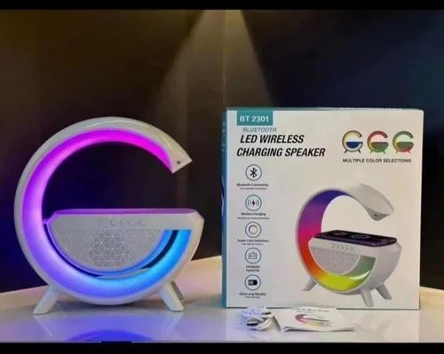 G SHAPED LED Wireless Charging Speaker With Inbuilt RGB lightning 