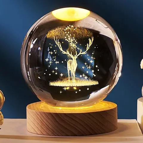 Illuminated Deer Crystal Ball